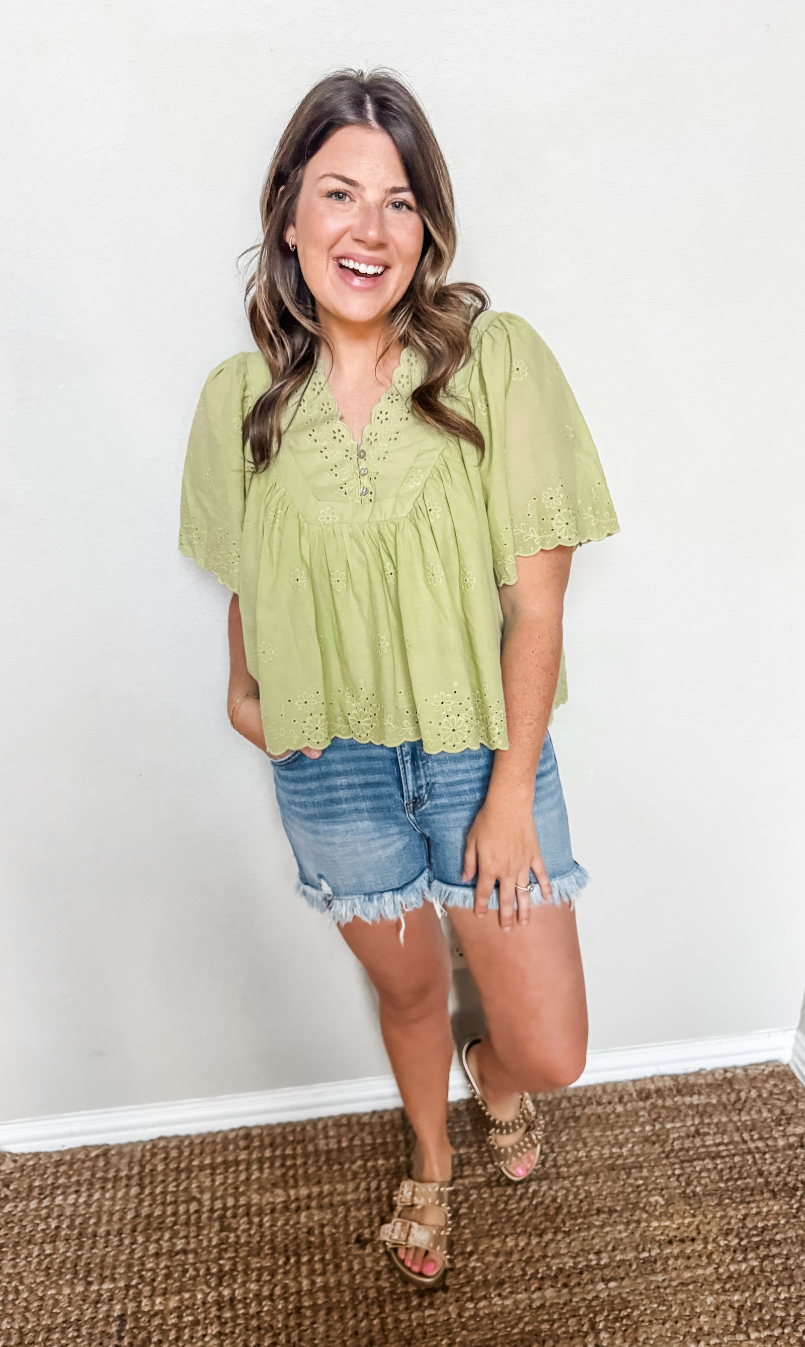 Sweet Gesture Eyelet Top