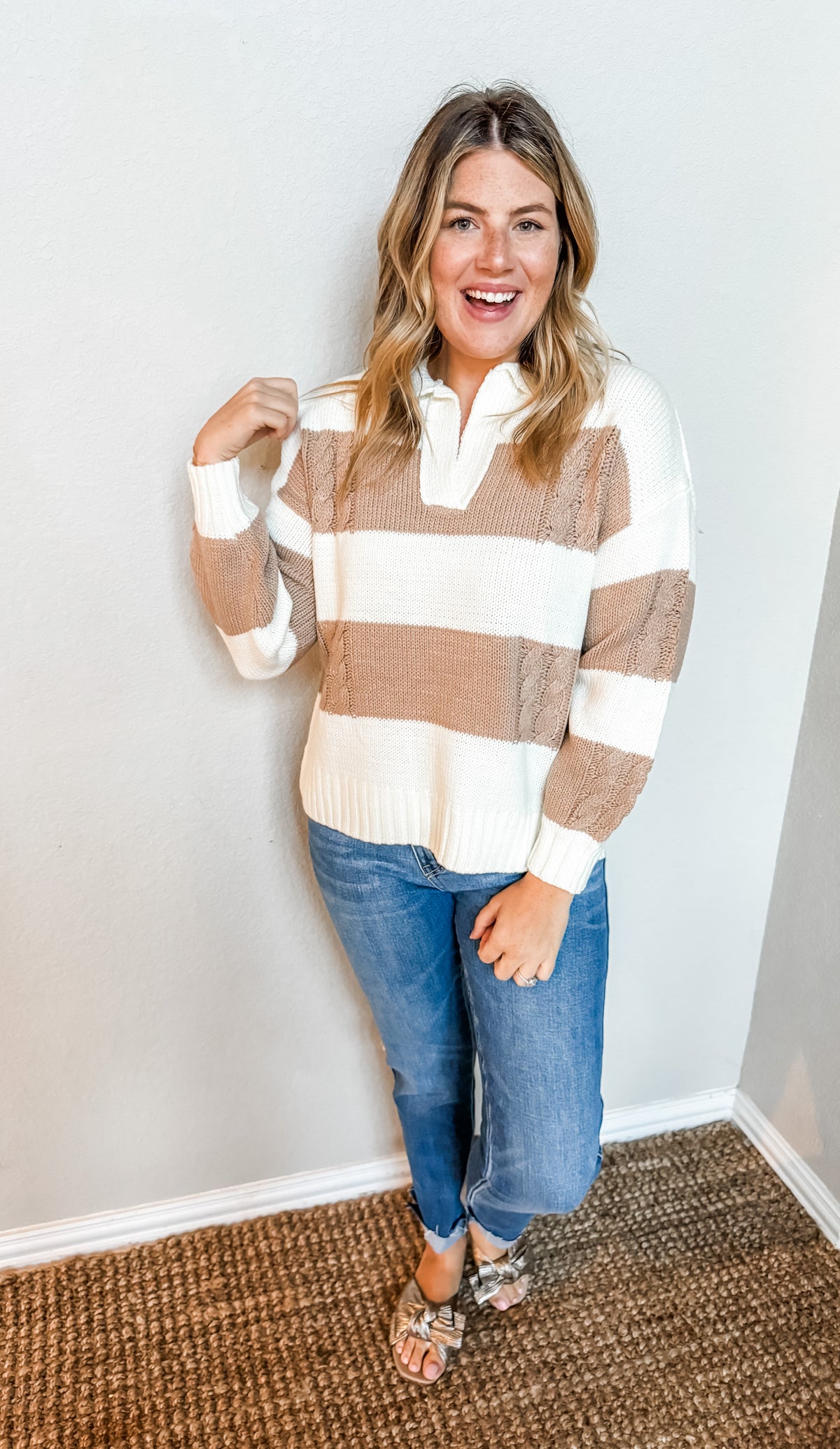 Autumn Charm Striped Sweater