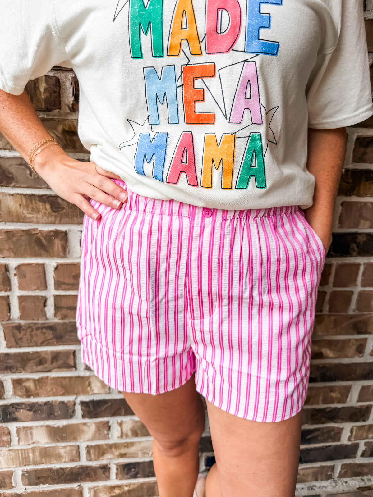 Sweet Stripes Short in Pink