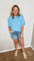 At Your Best Oversized Tee- Sky Blue