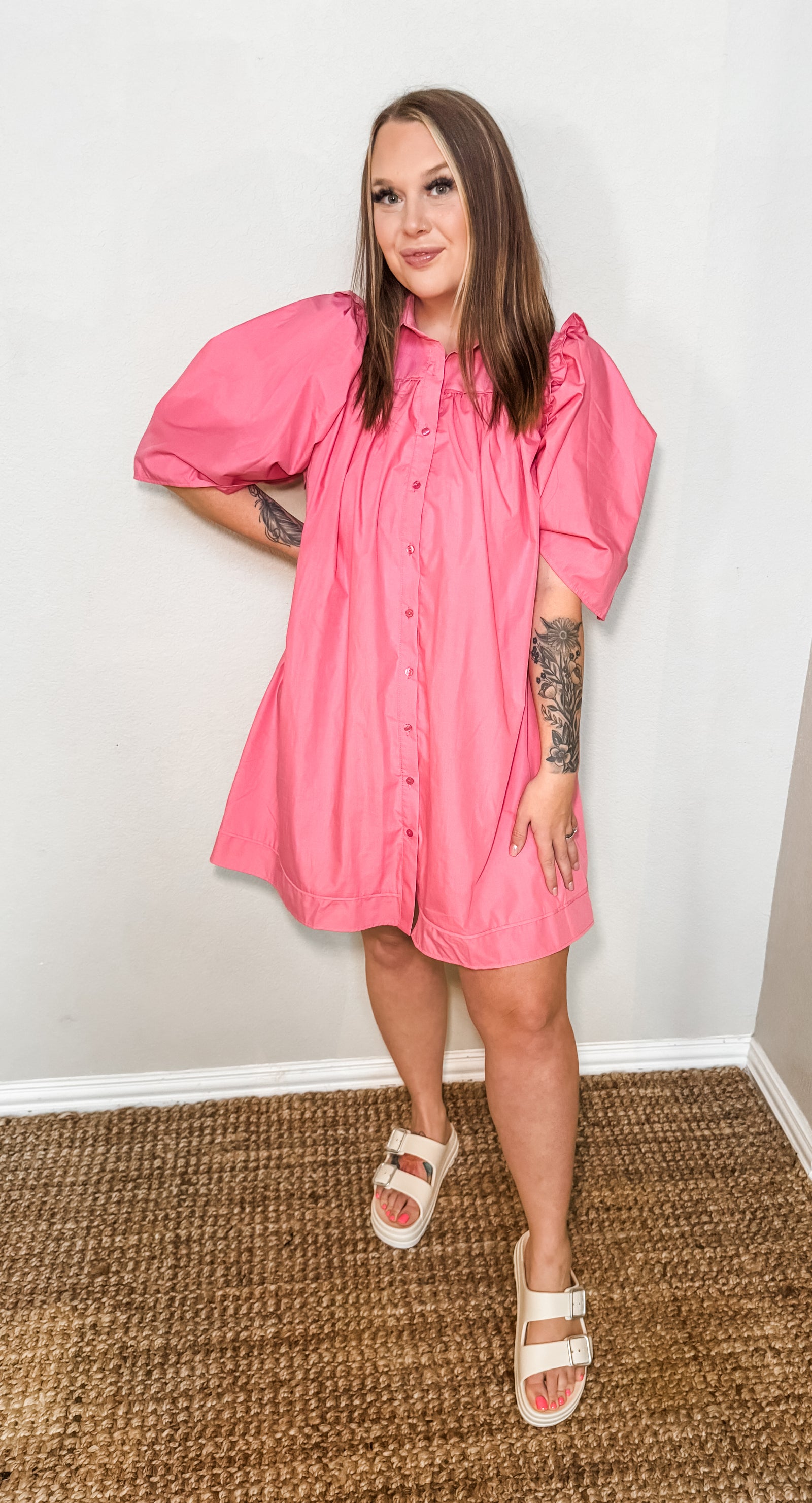 One Way Ticket Dress- Pink