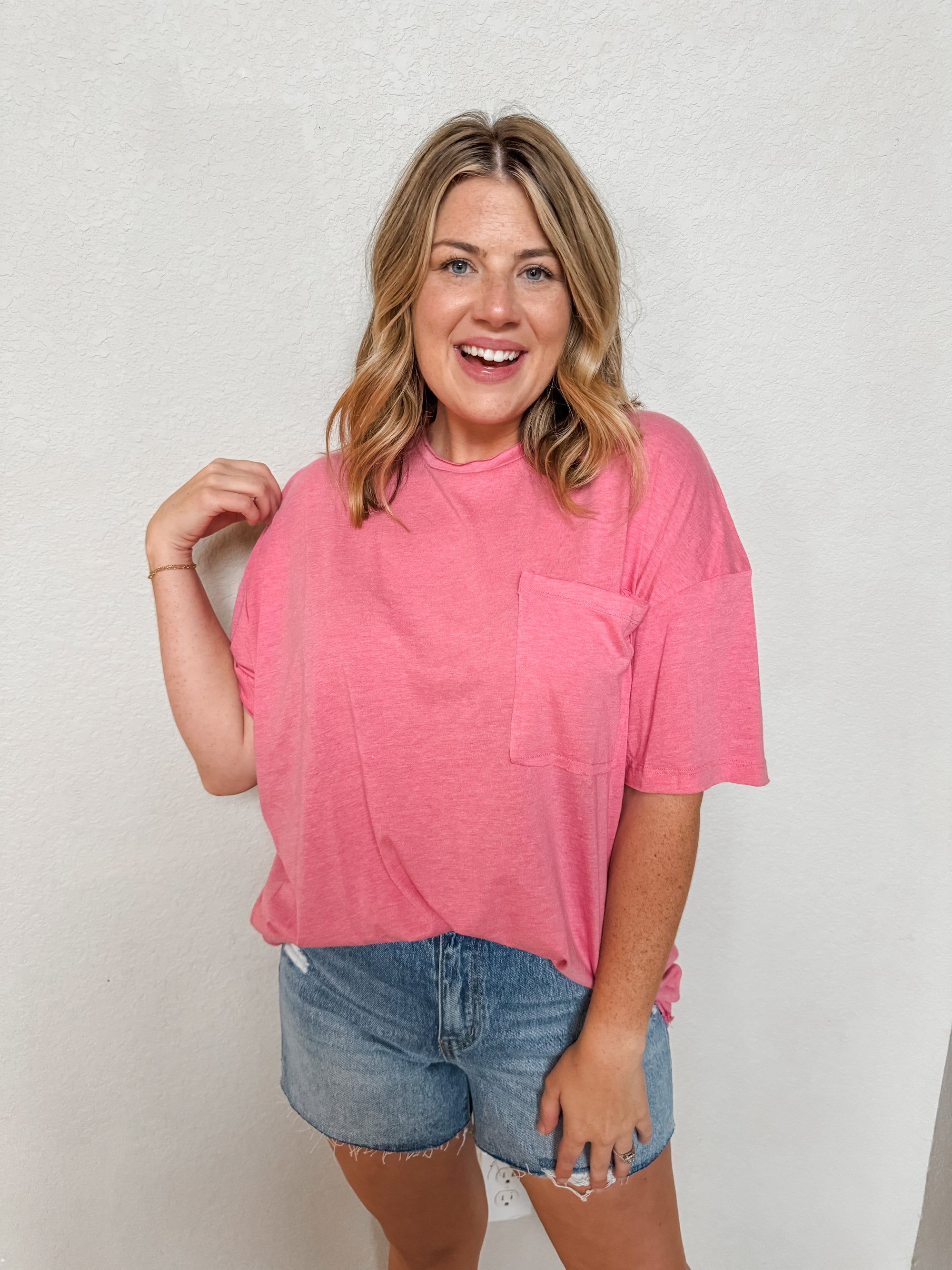 At Your Best Oversized Tee- Pink