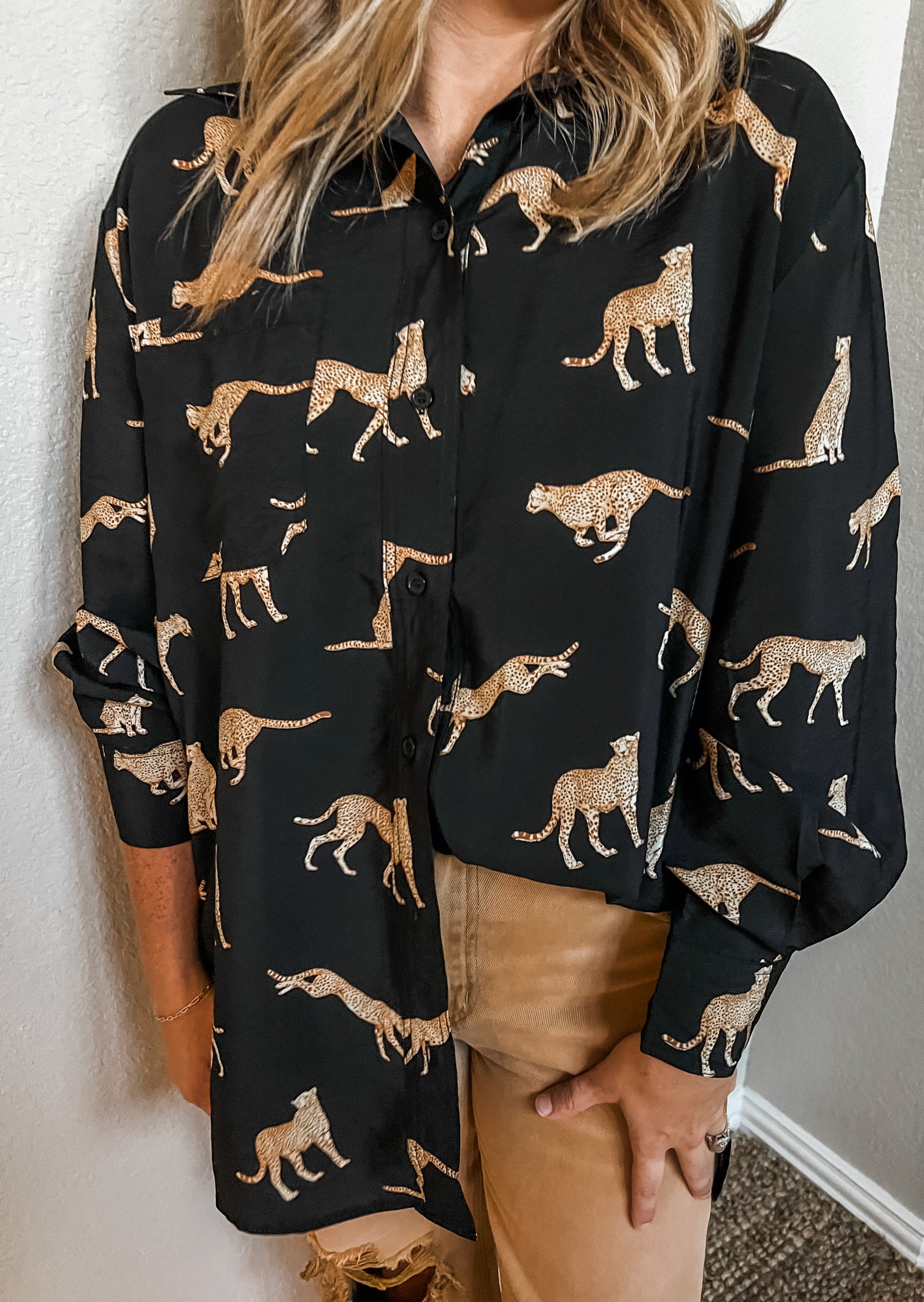 Chasing Cheetahs Button Down Top