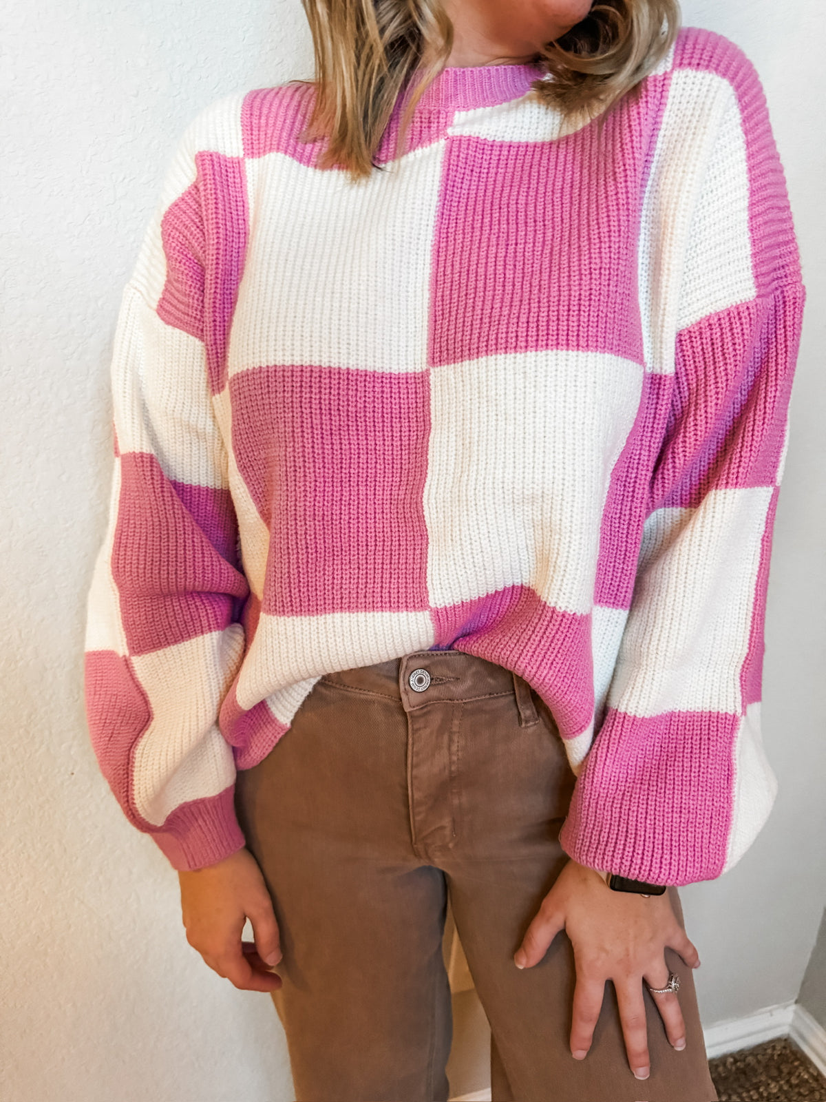 So Fetch Checkered Sweater