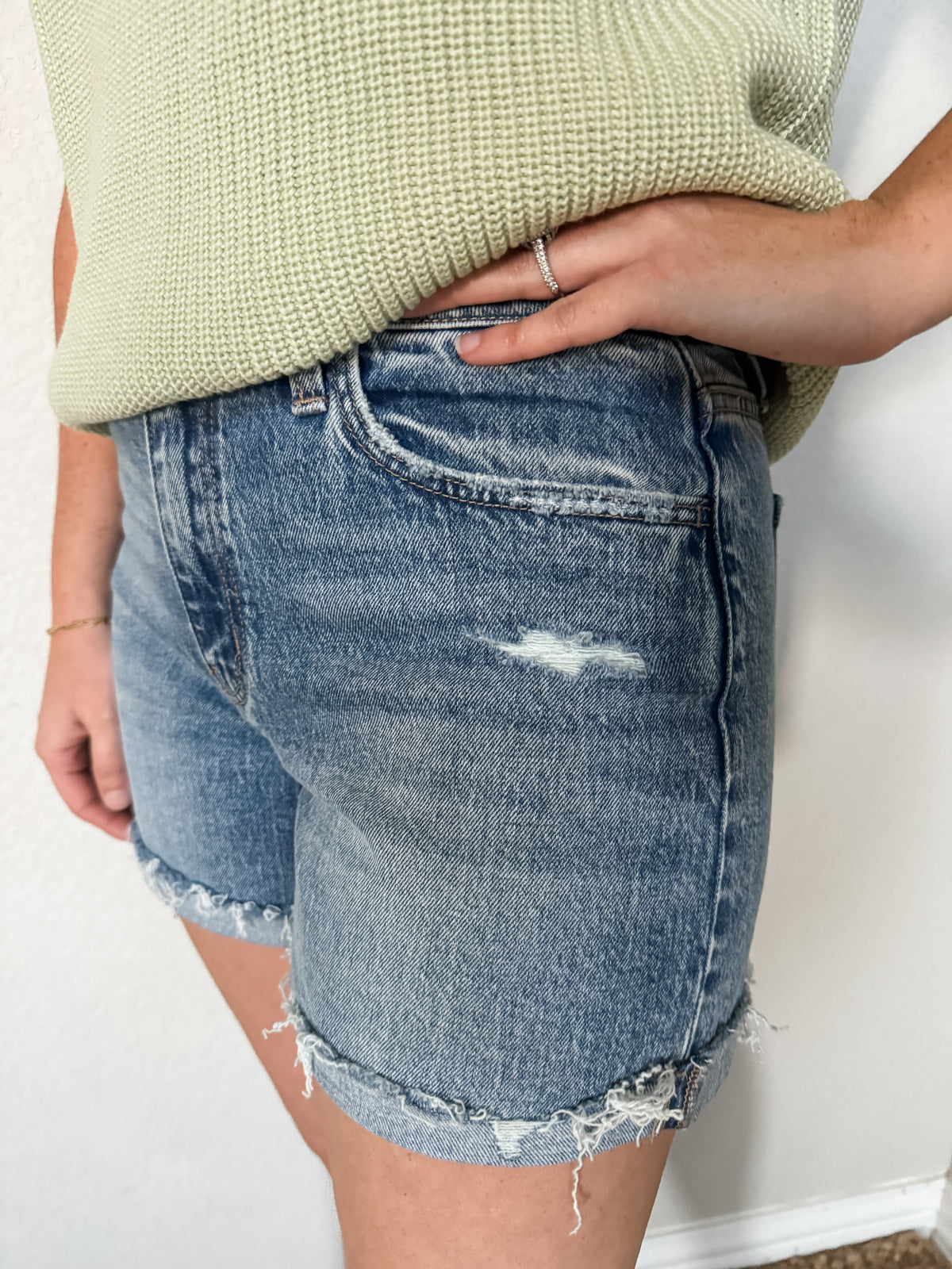 The Zoee High Waist Denim Shorts