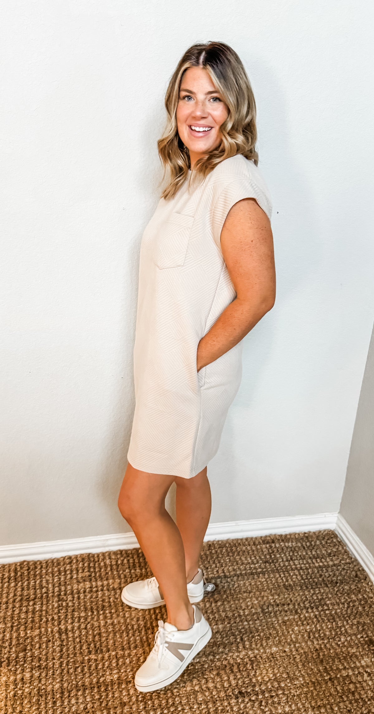 Having A Moment Dress in Taupe