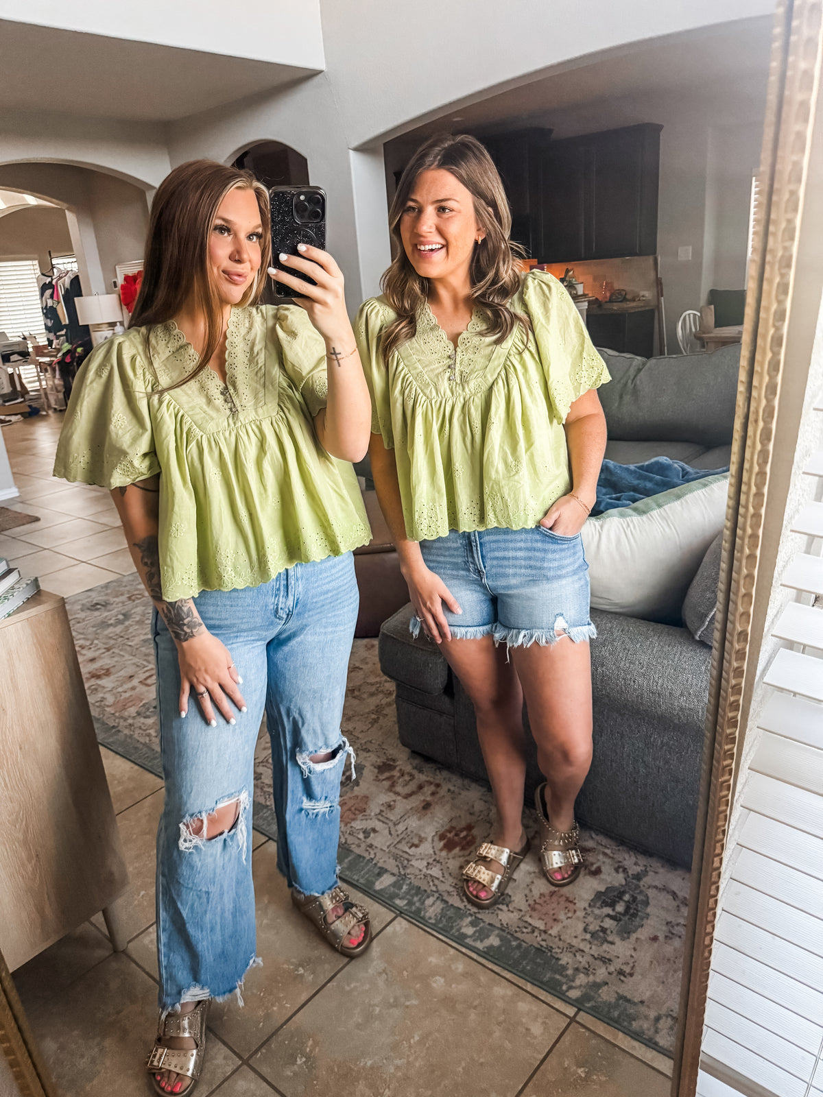 Sweet Gesture Eyelet Top