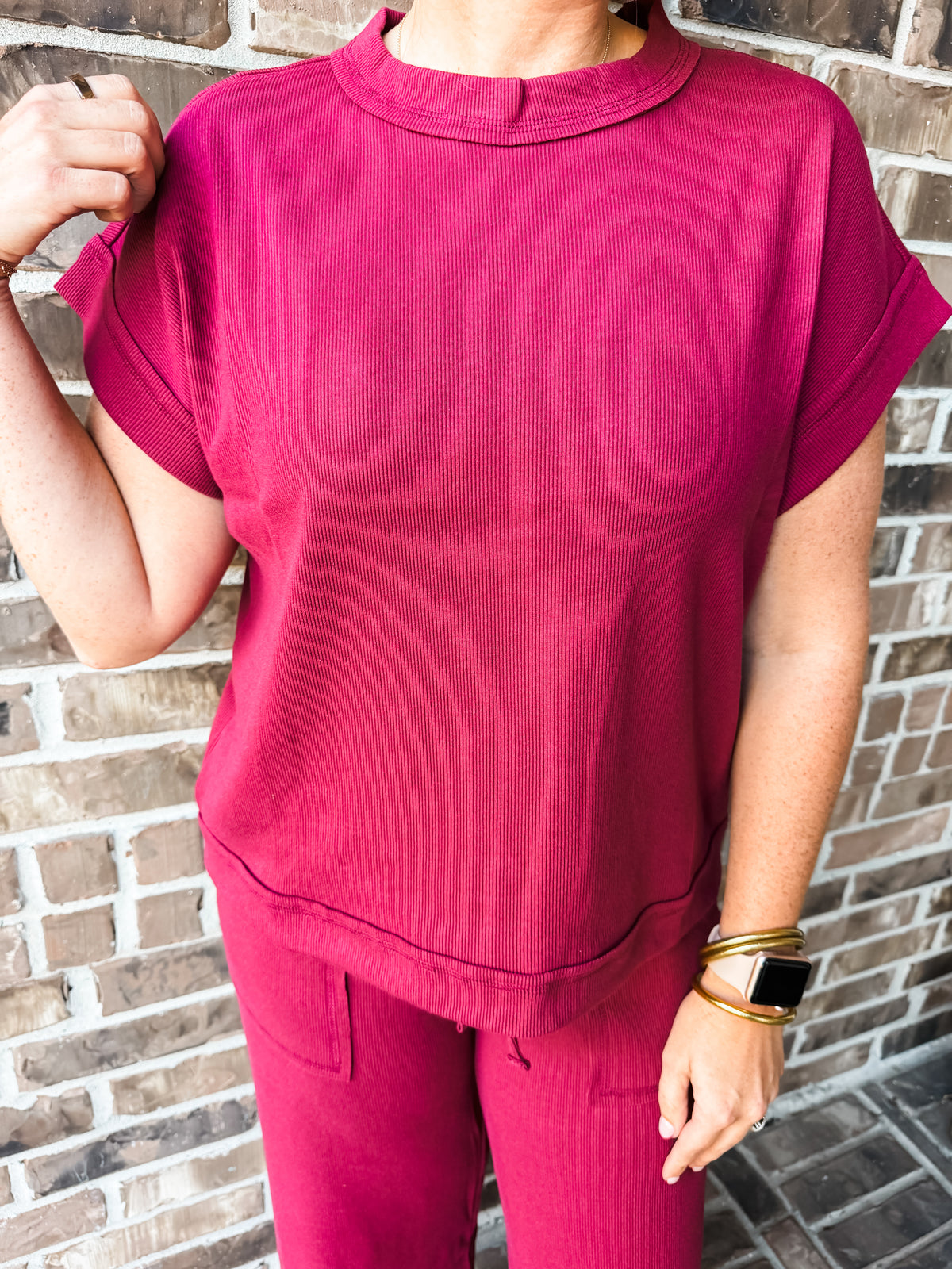 Off Duty Set in Burgundy