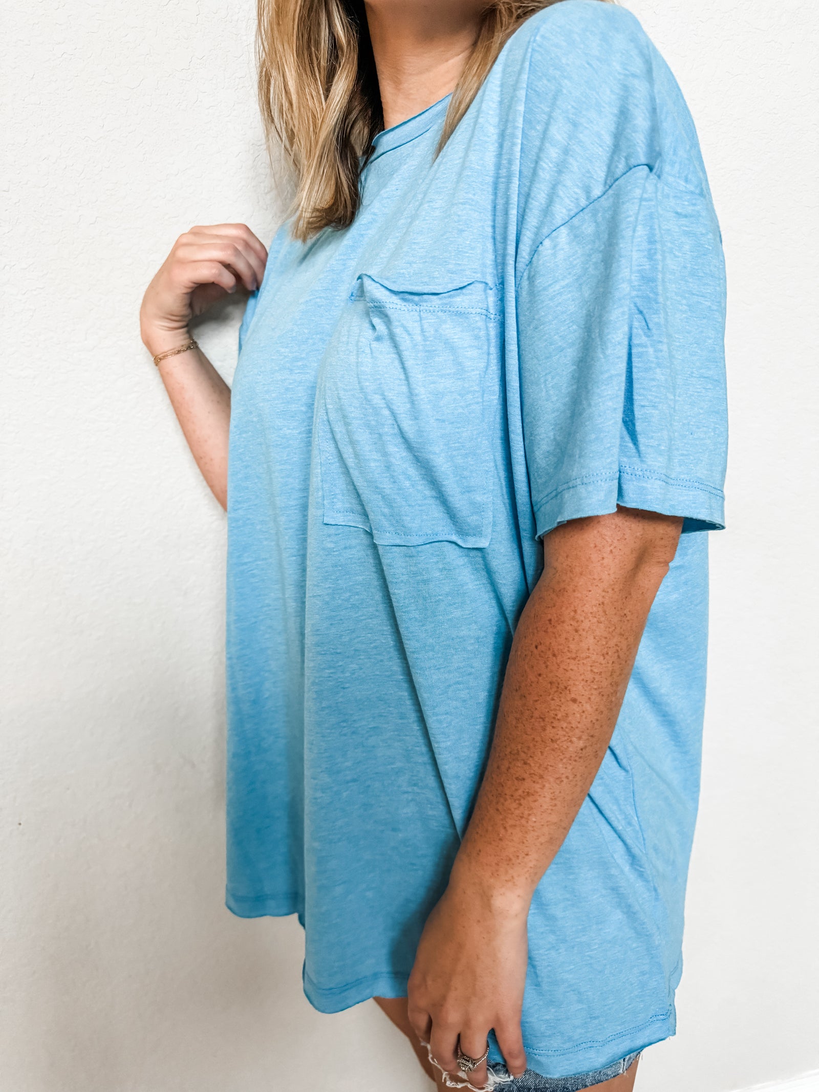At Your Best Oversized Tee- Sky Blue