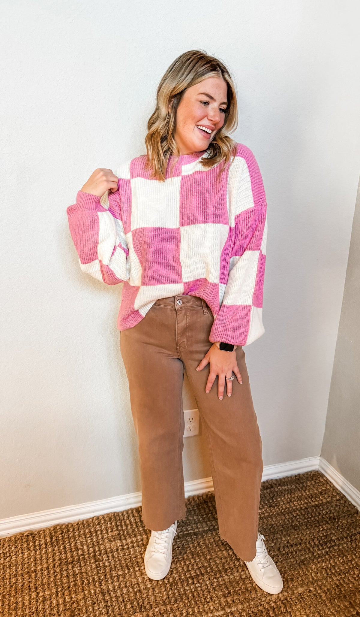 So Fetch Checkered Sweater