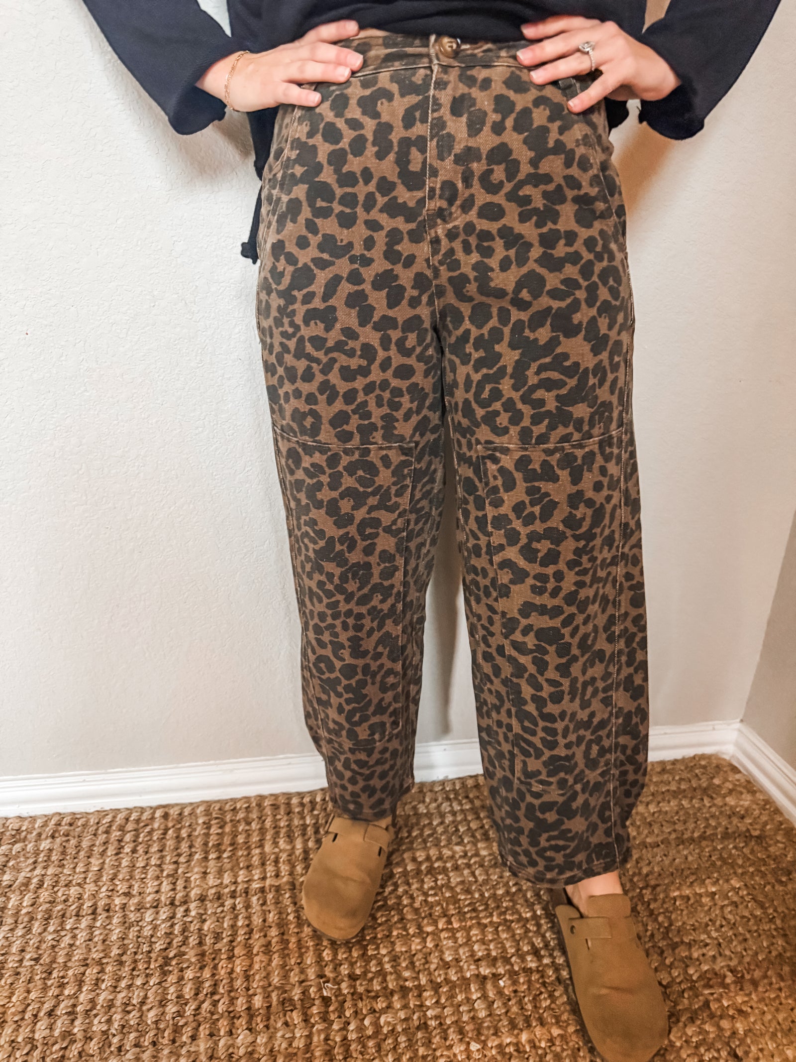 Leopard Print Wide Leg Jean