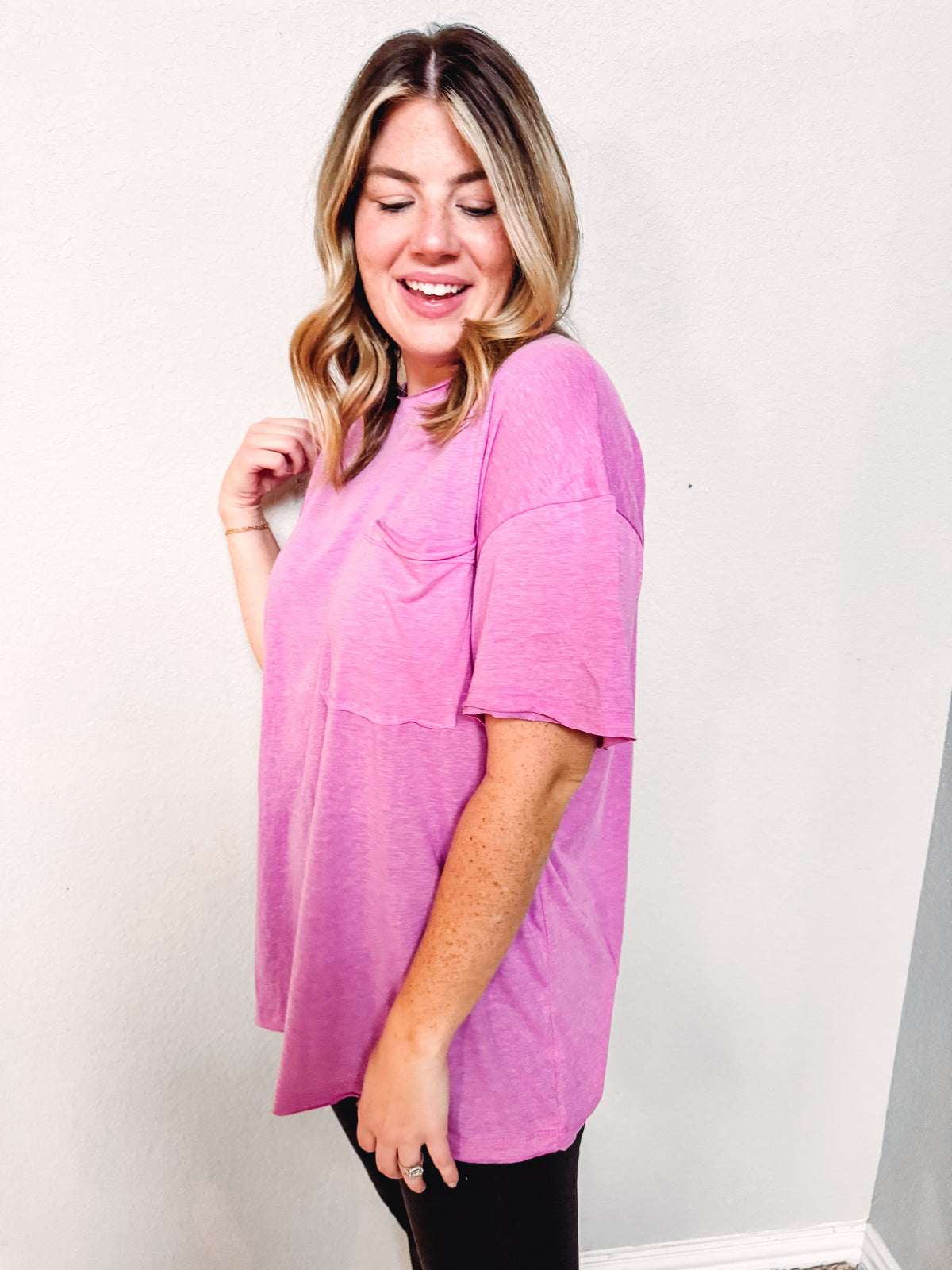 Visions of You Oversized Tee- Magenta