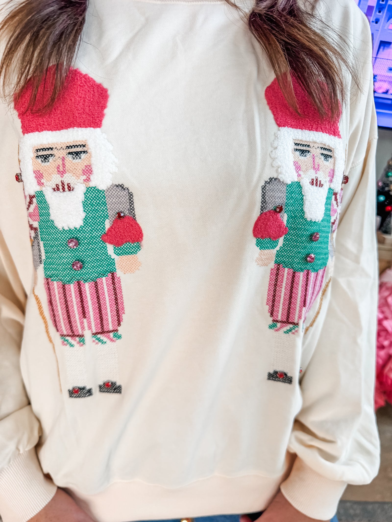 Cross Stitch Nutcracker Sweatashirt