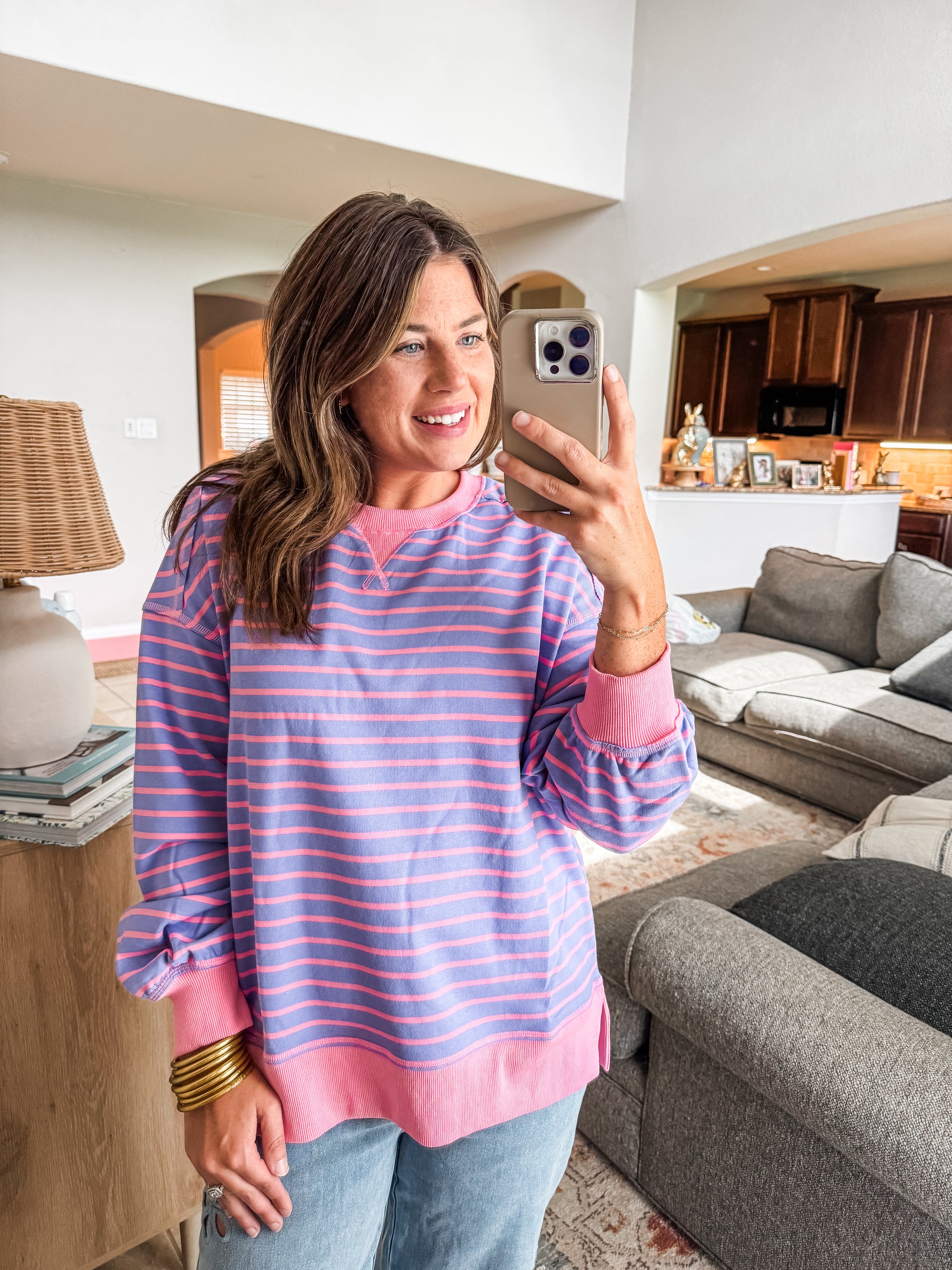 The Day Off Oversized Sweatshirt in Pink/Lavender