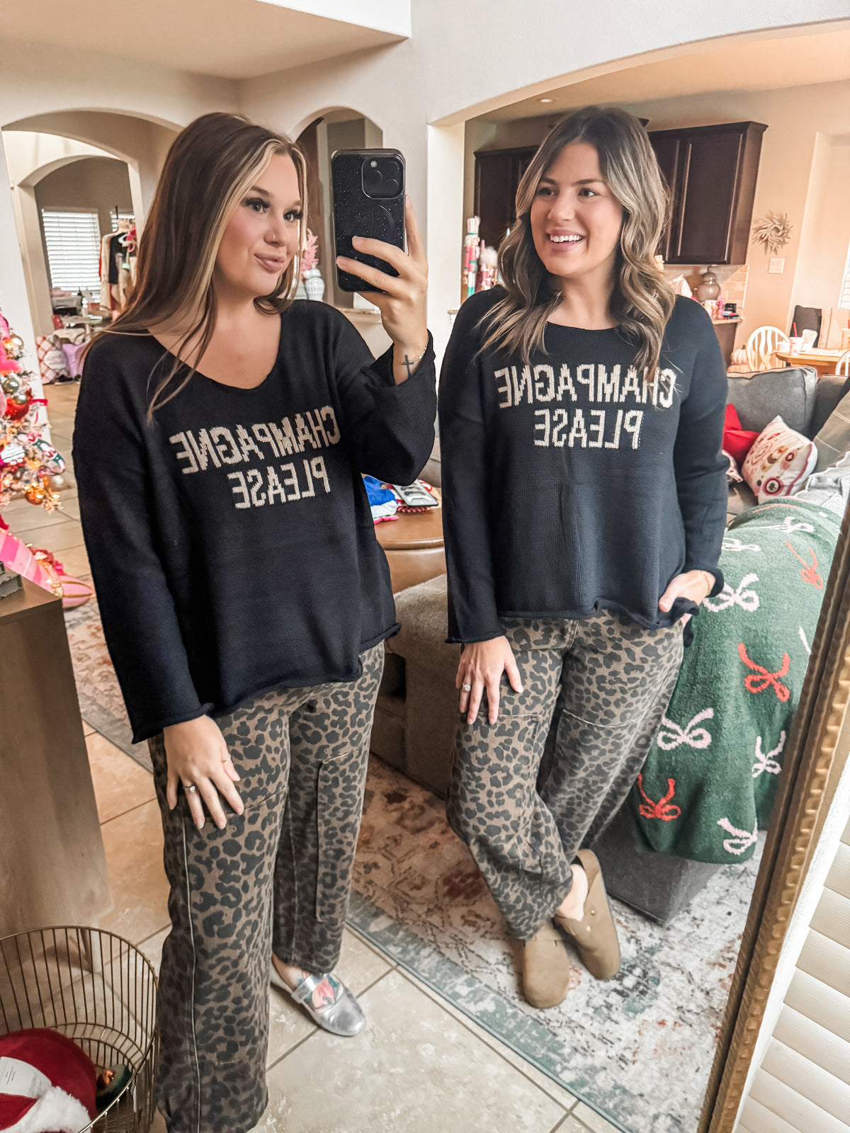 Leopard Print Wide Leg Jean