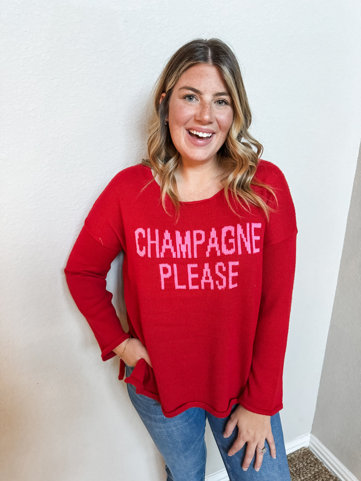 Champagne Please Knit Sweater