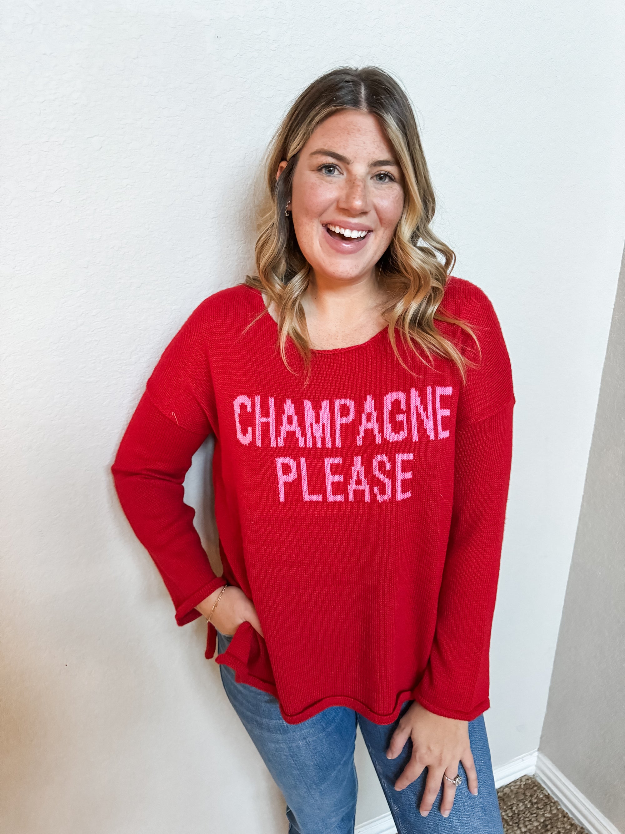 Champagne Please Knit Sweater