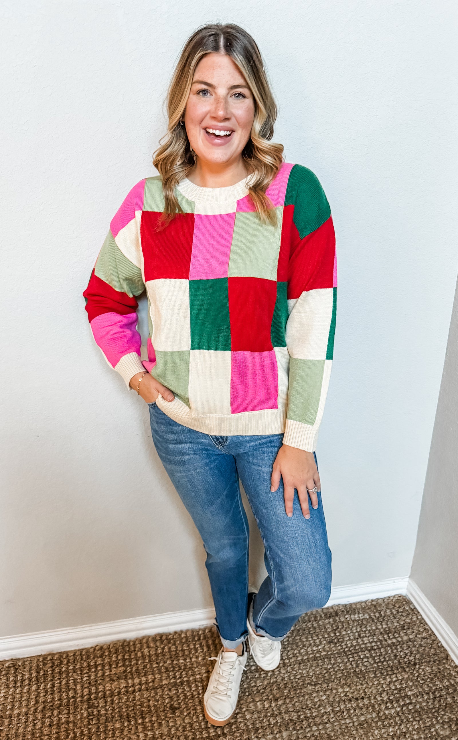 Christmas Check Sweater