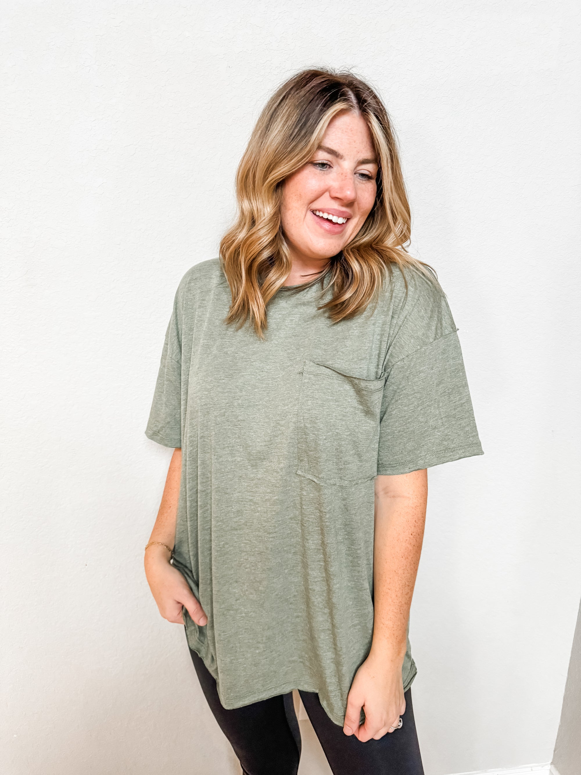 Visions of You Oversized Tee- Olive