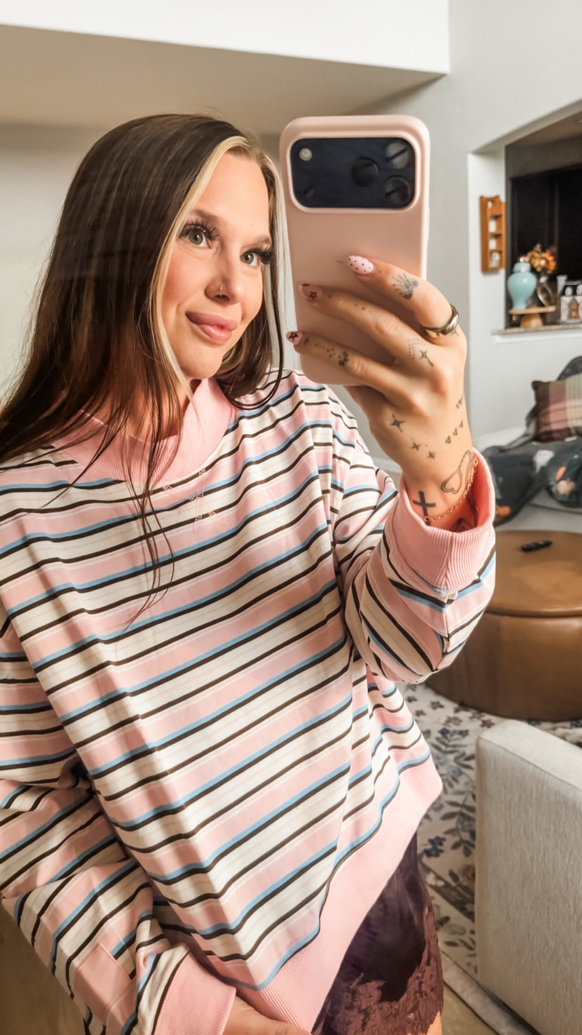 Strawberry Latte Mock Neck