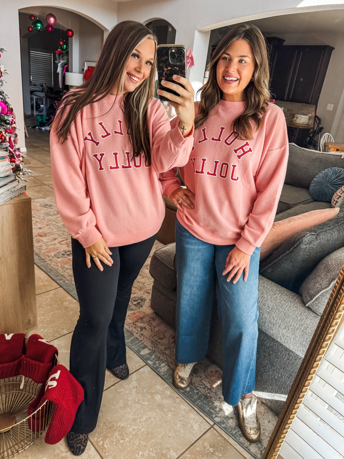 Ribbed Holly Jolly Sweatshirt