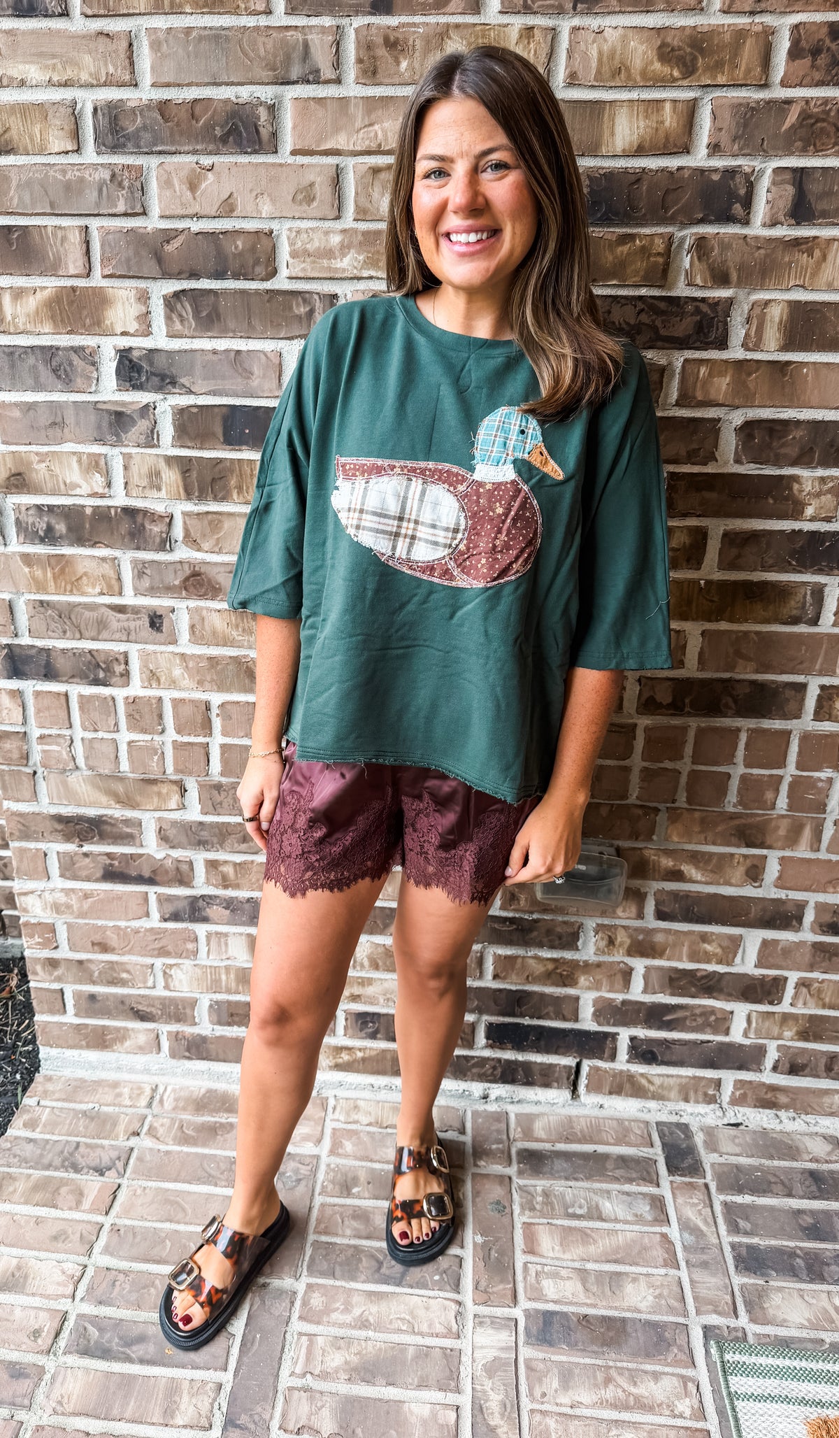 Cocoa Crush Satin &amp; Lace Shorts
