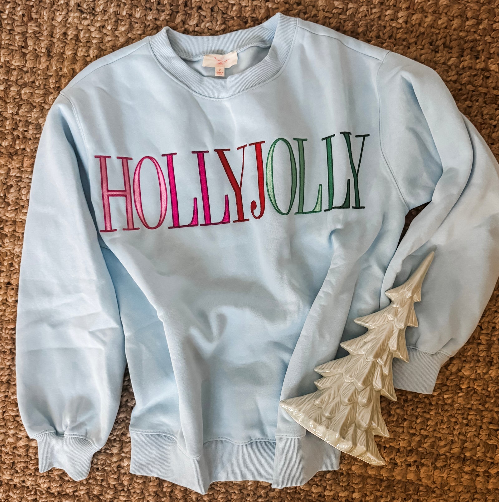 Holly Jolly Embroidered Sweatshirt