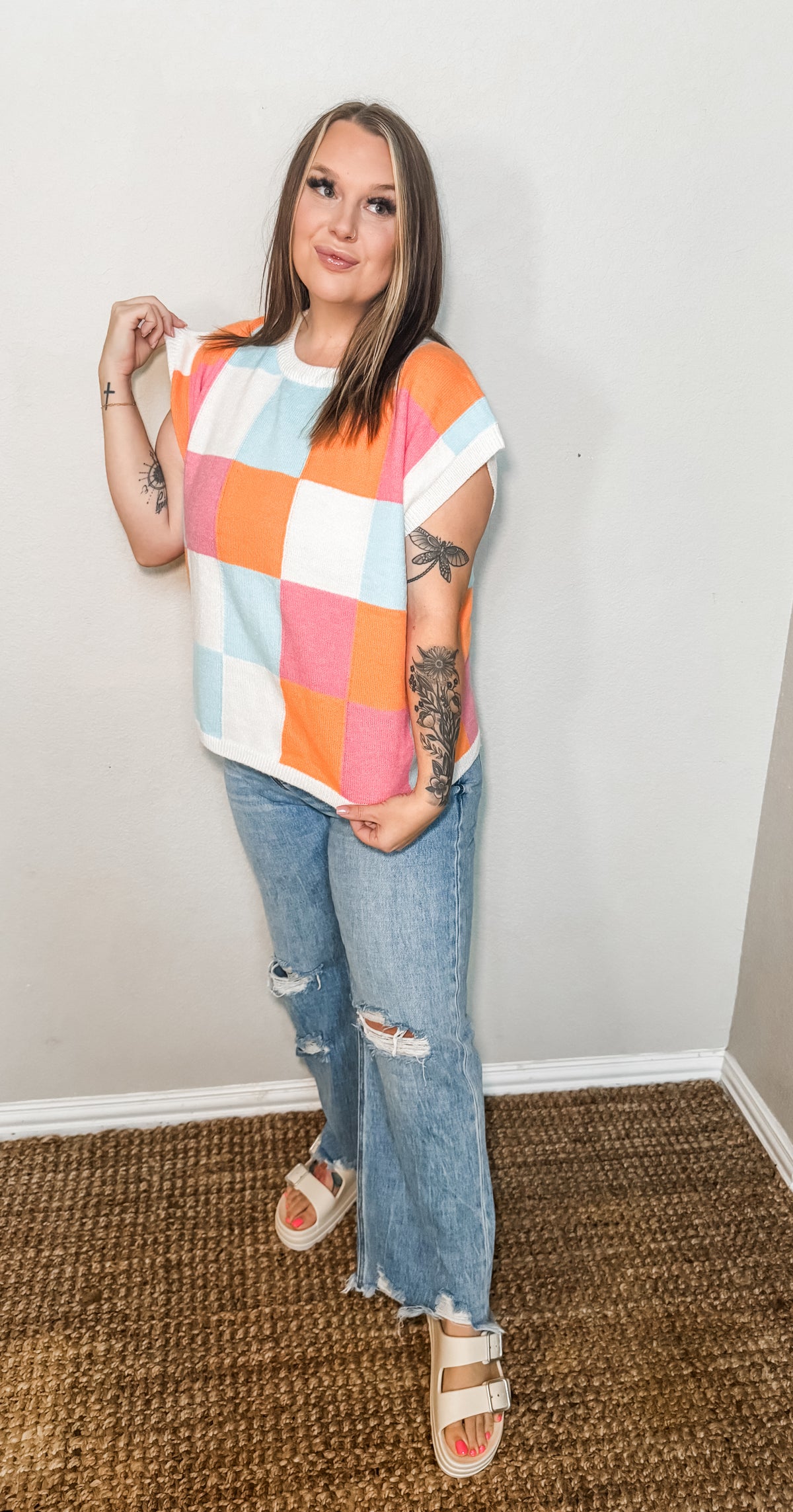 Checks All The Boxes Sweater Vest