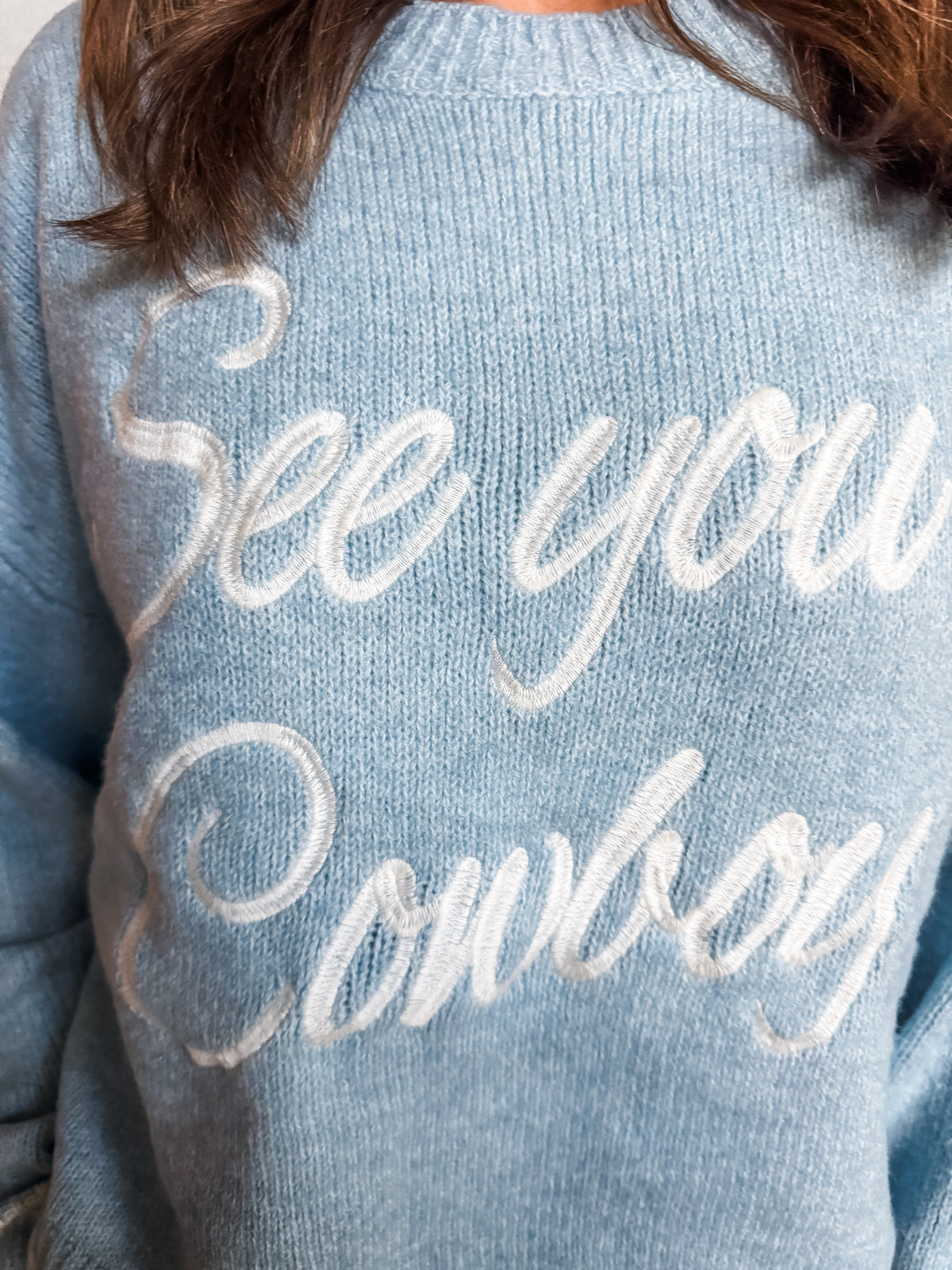 See you, Cowboy! Sweater - Blue