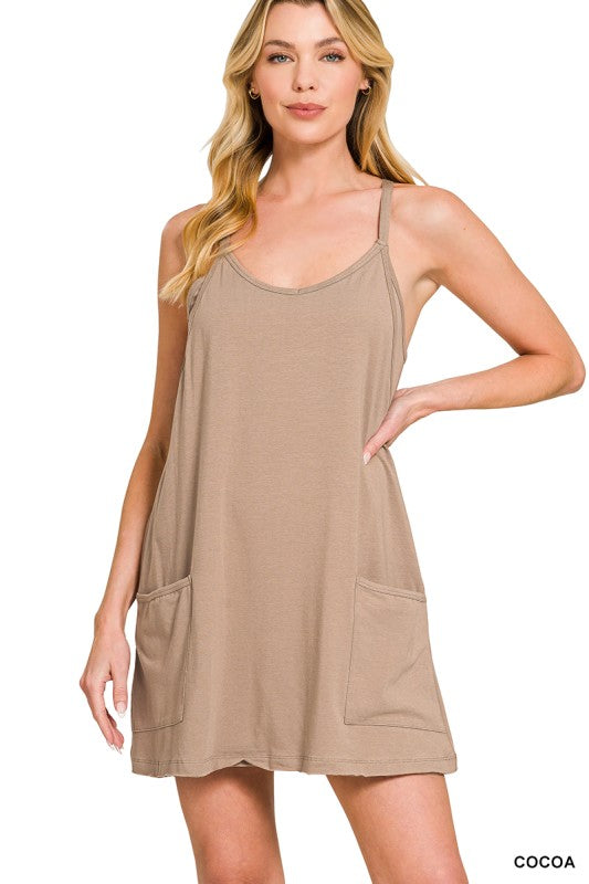 Throw On &amp; Go Romper Dress in Cocoa