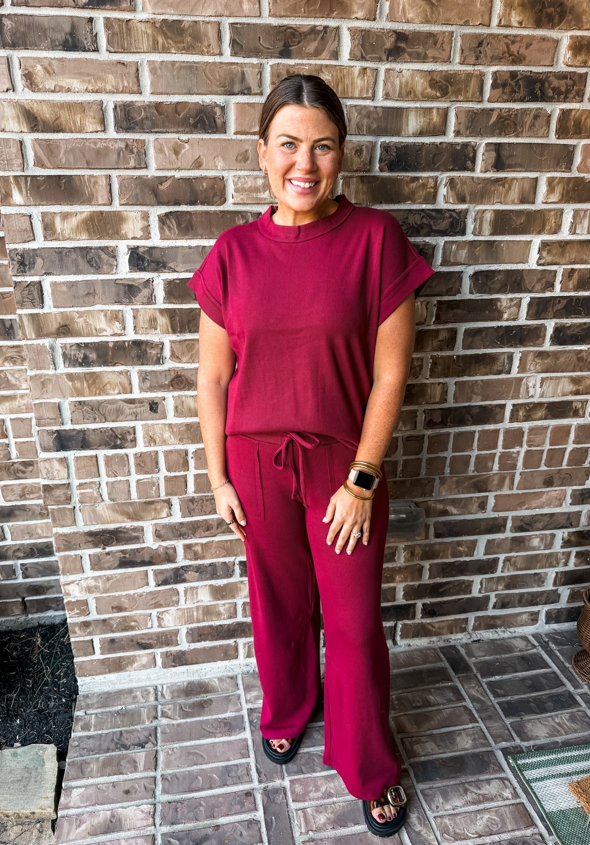 Off Duty Set in Burgundy