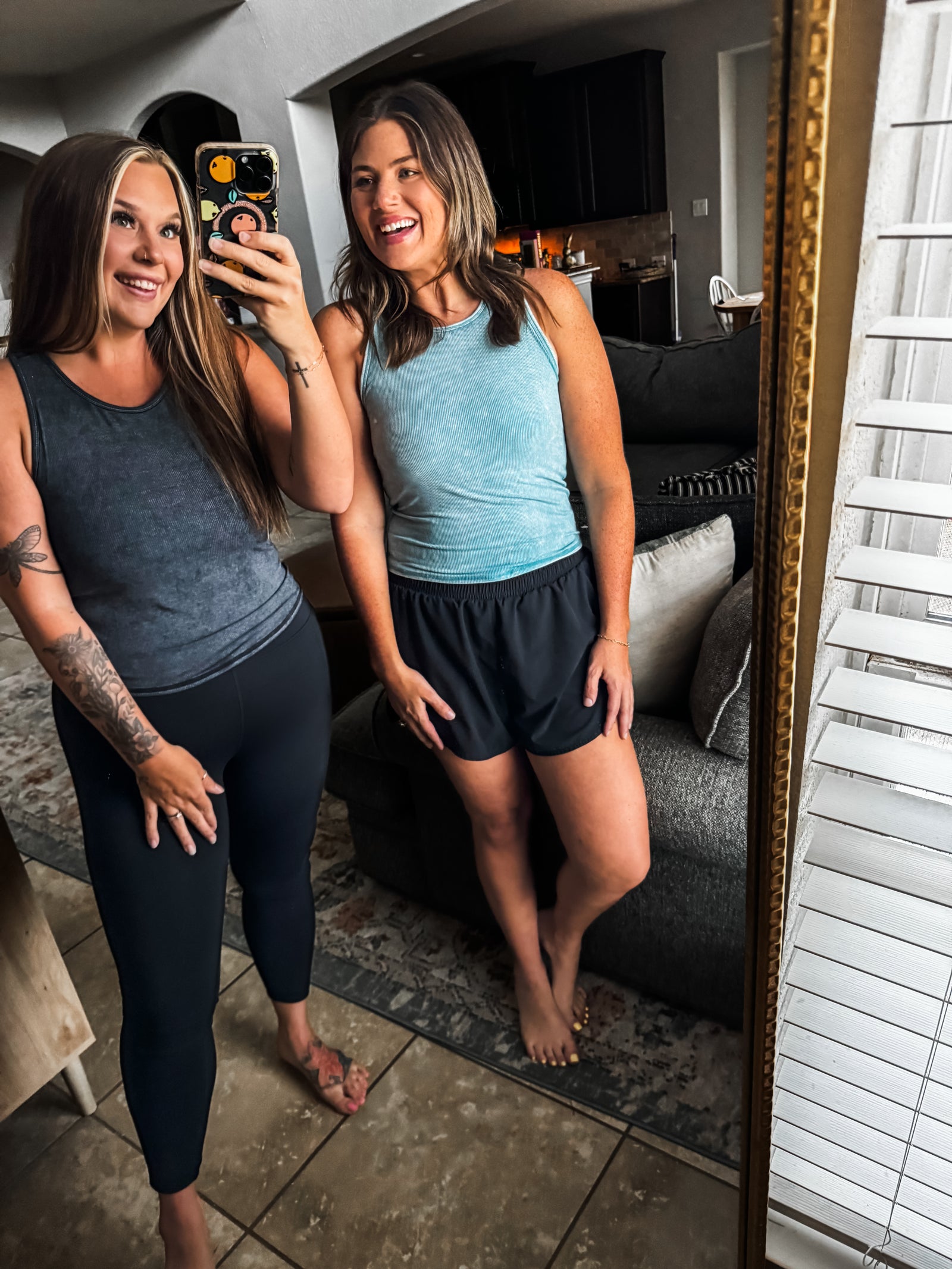 On The Go Soft Rib Athletic Tank in Black