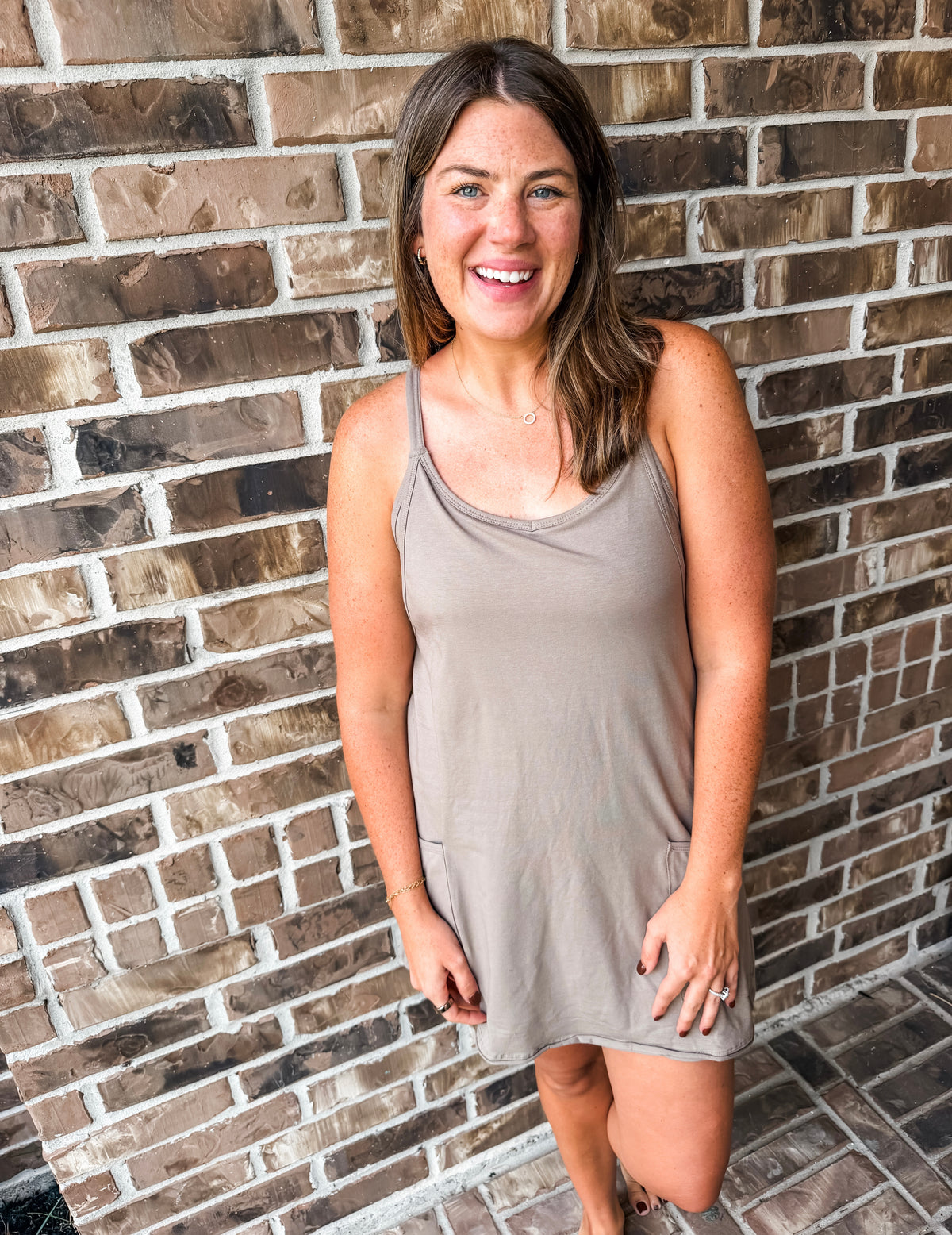 Throw On &amp; Go Romper Dress in Cocoa