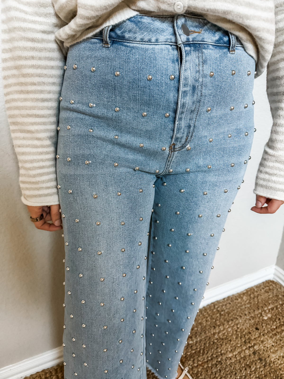 Southern Charm Studded Wide Leg Denim