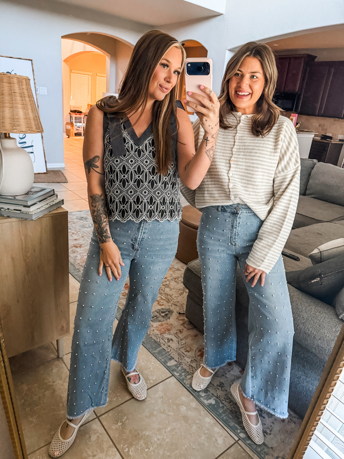 Southern Charm Studded Wide Leg Denim