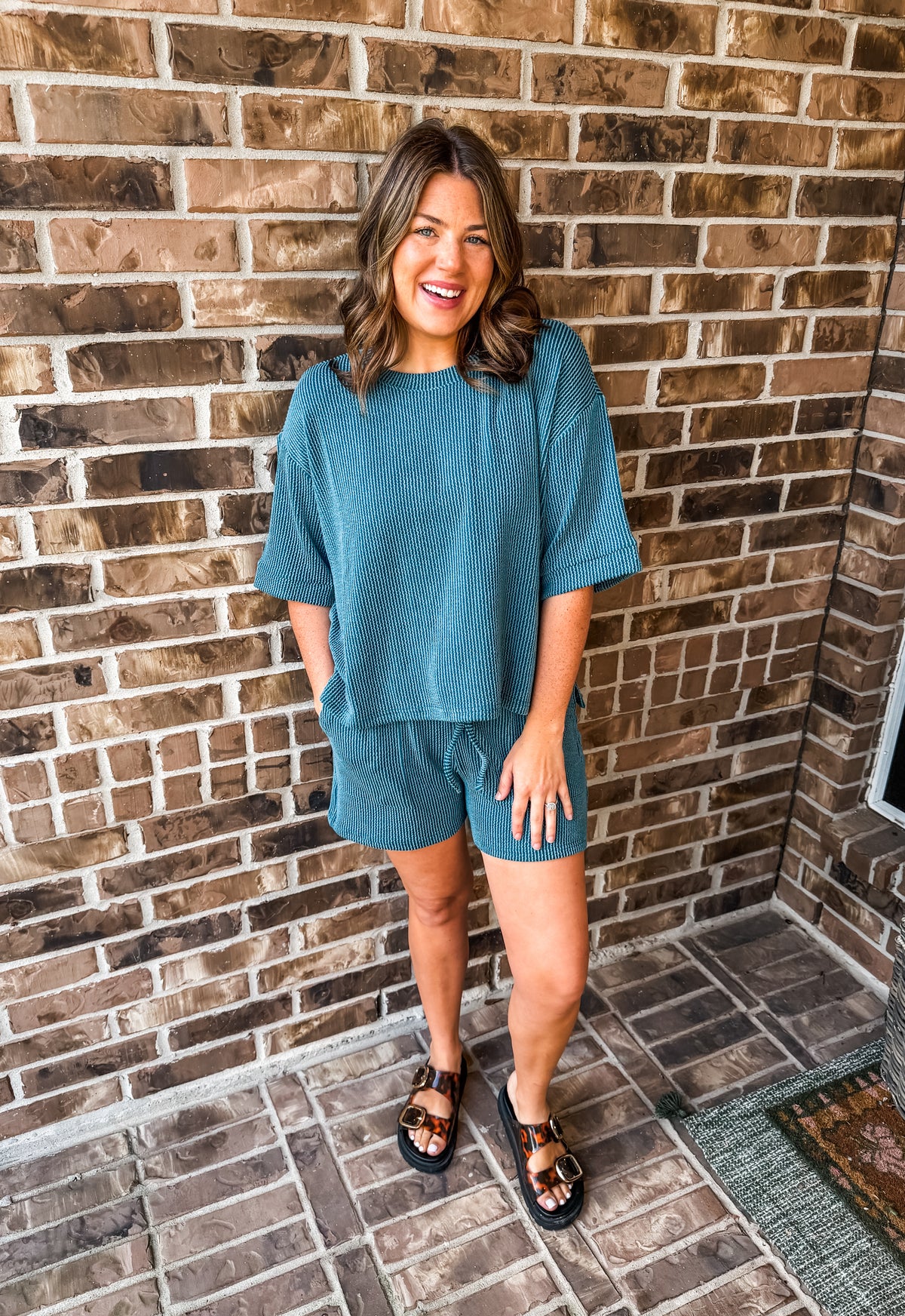Everyday Essential Ribbed Set in Teal