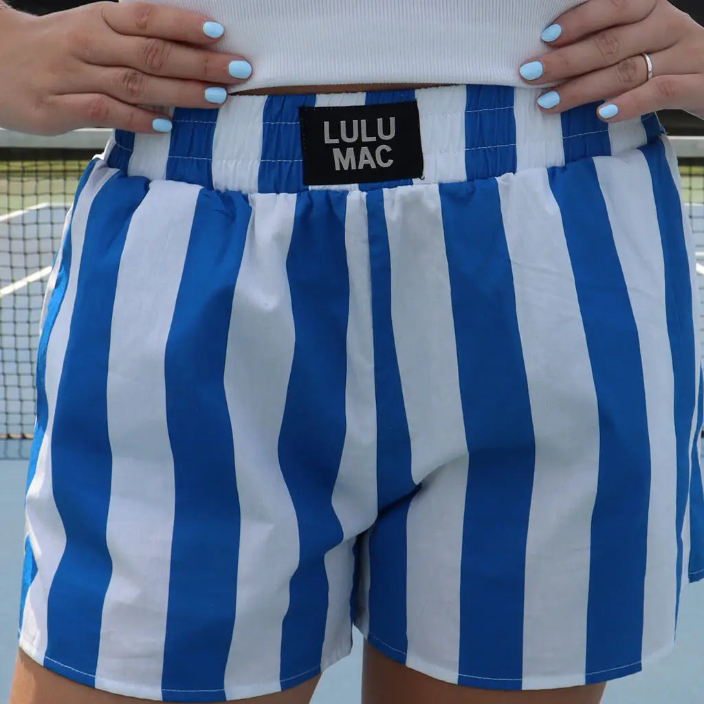 WOMENS Lulu Mac Shorts- Royal Stripe  *PREORDER*