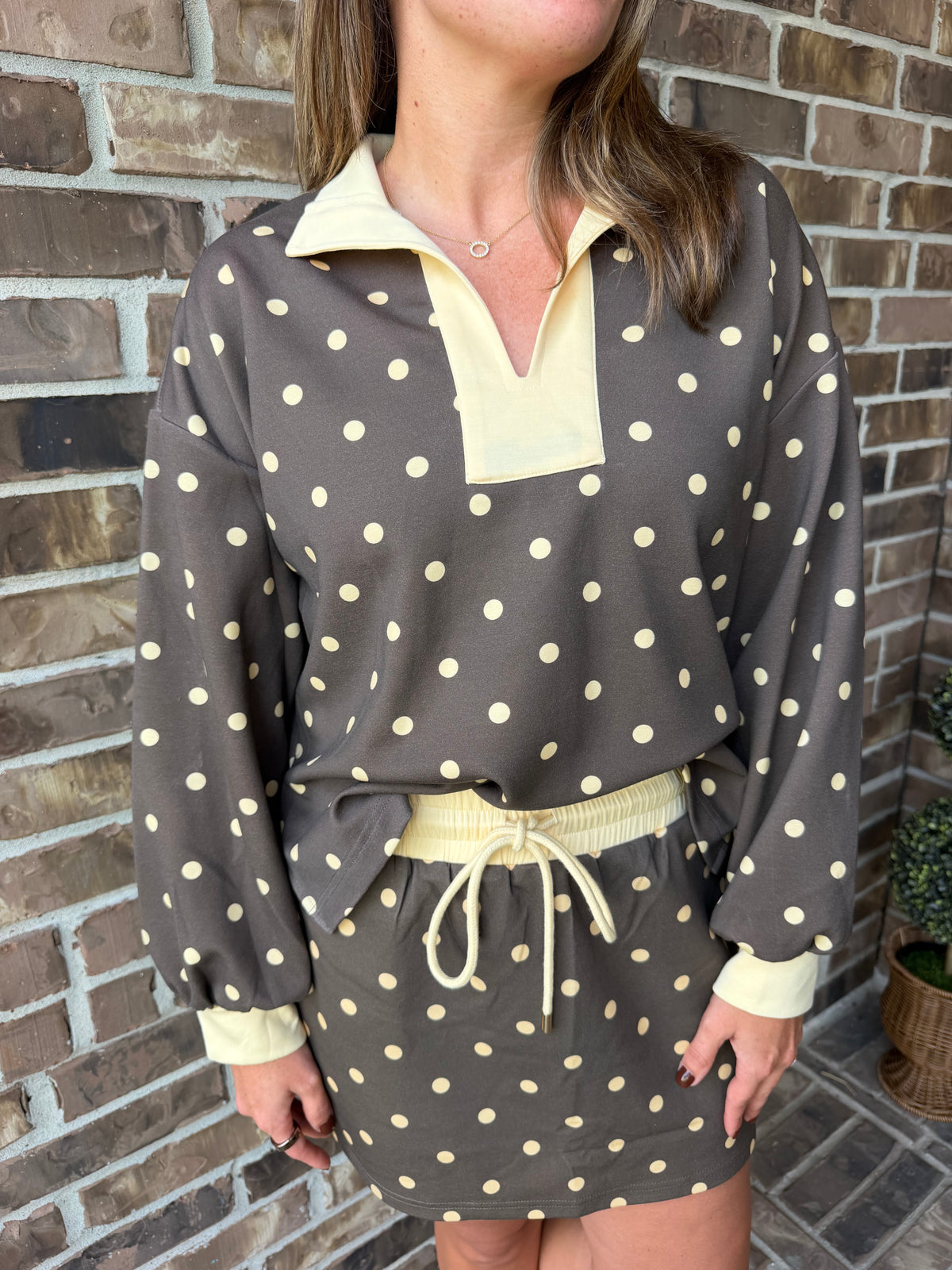 Mocha Dot Skort Set