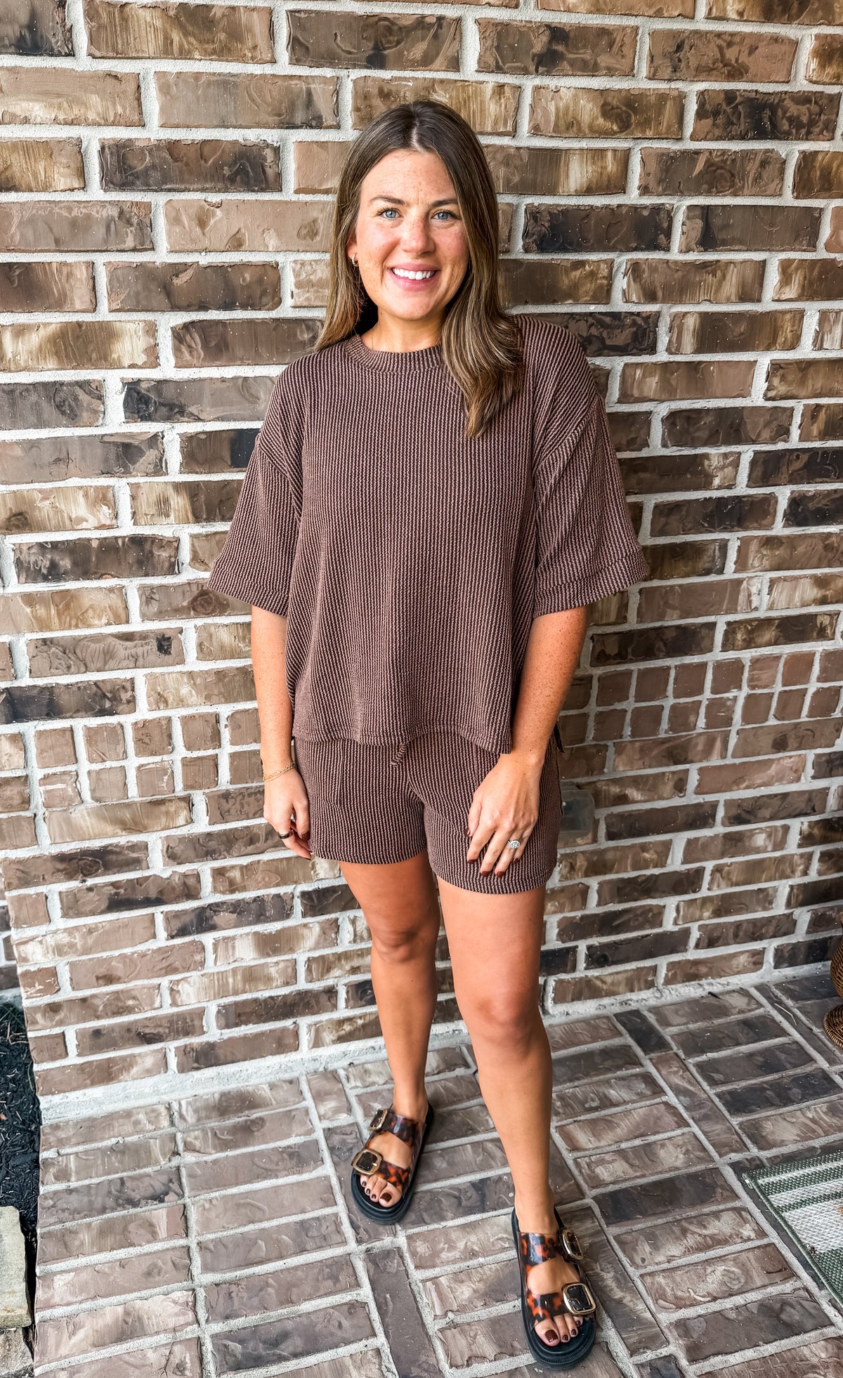 Everyday Essential Ribbed Set in Chocolate