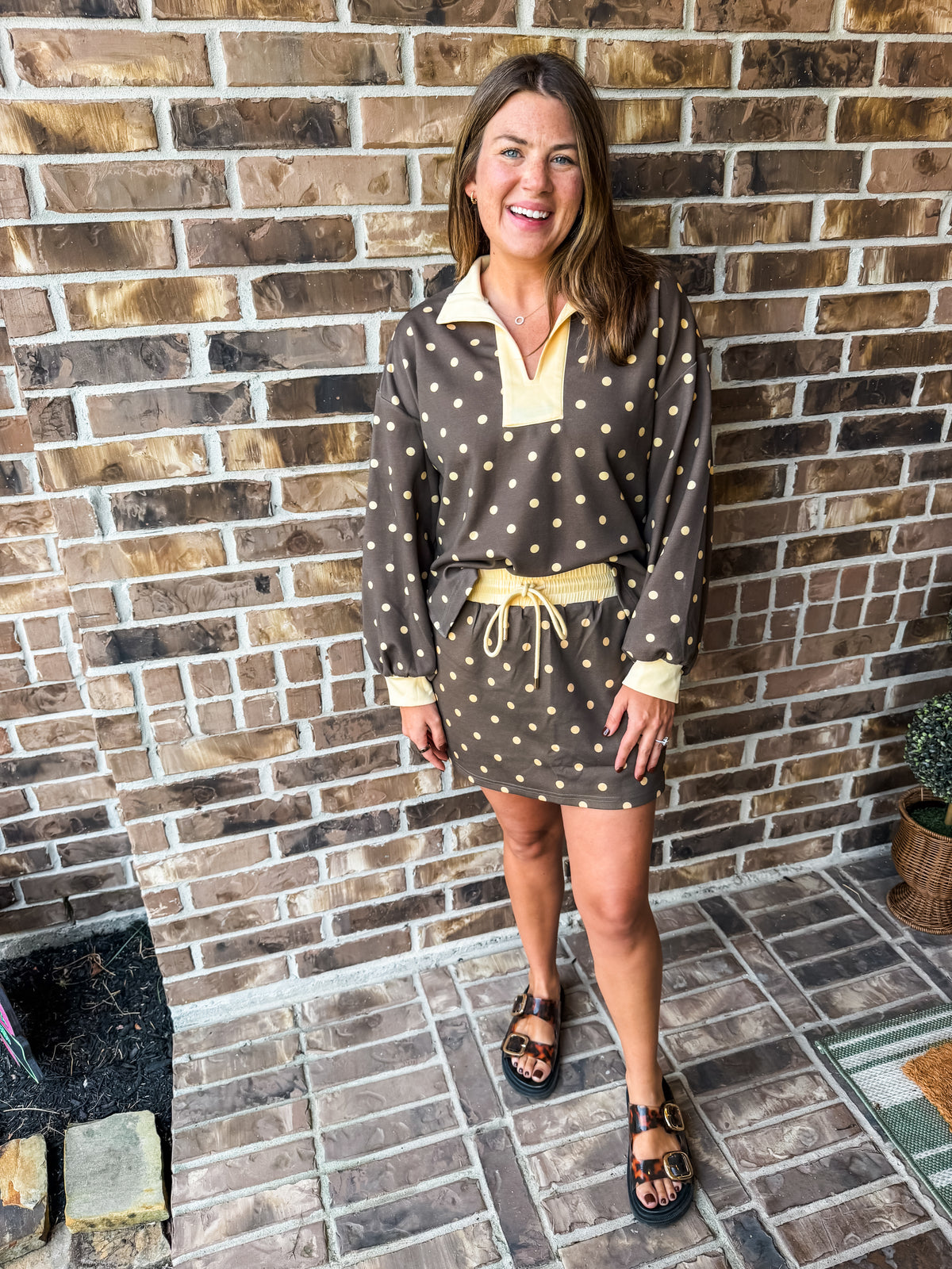 Mocha Dot Skort Set