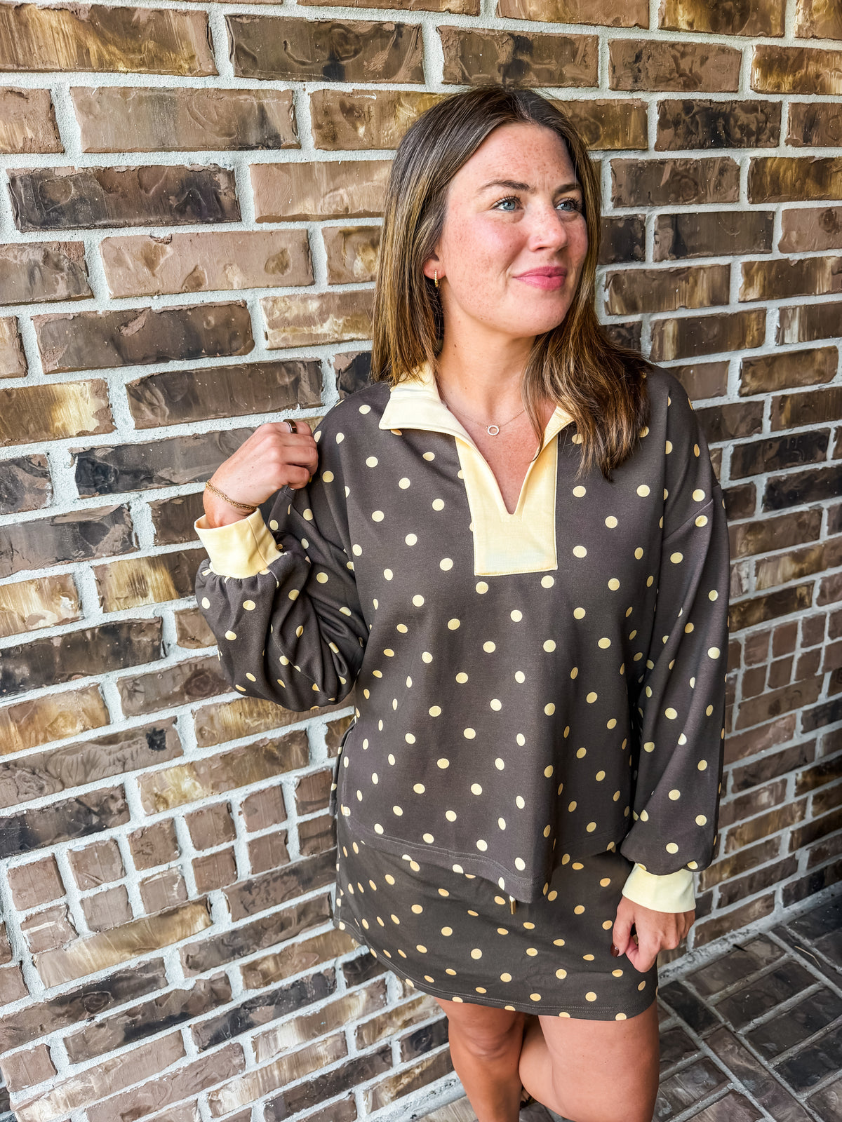 Mocha Dot Skort Set
