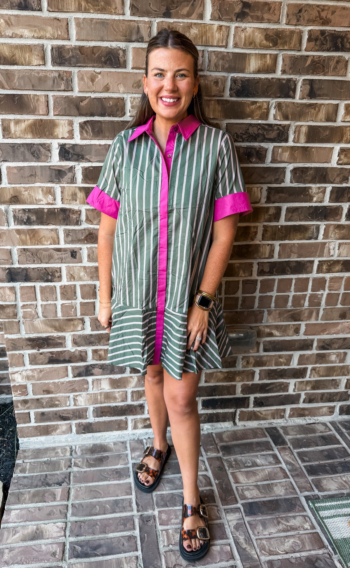 Pretty In Pinstripe Dress