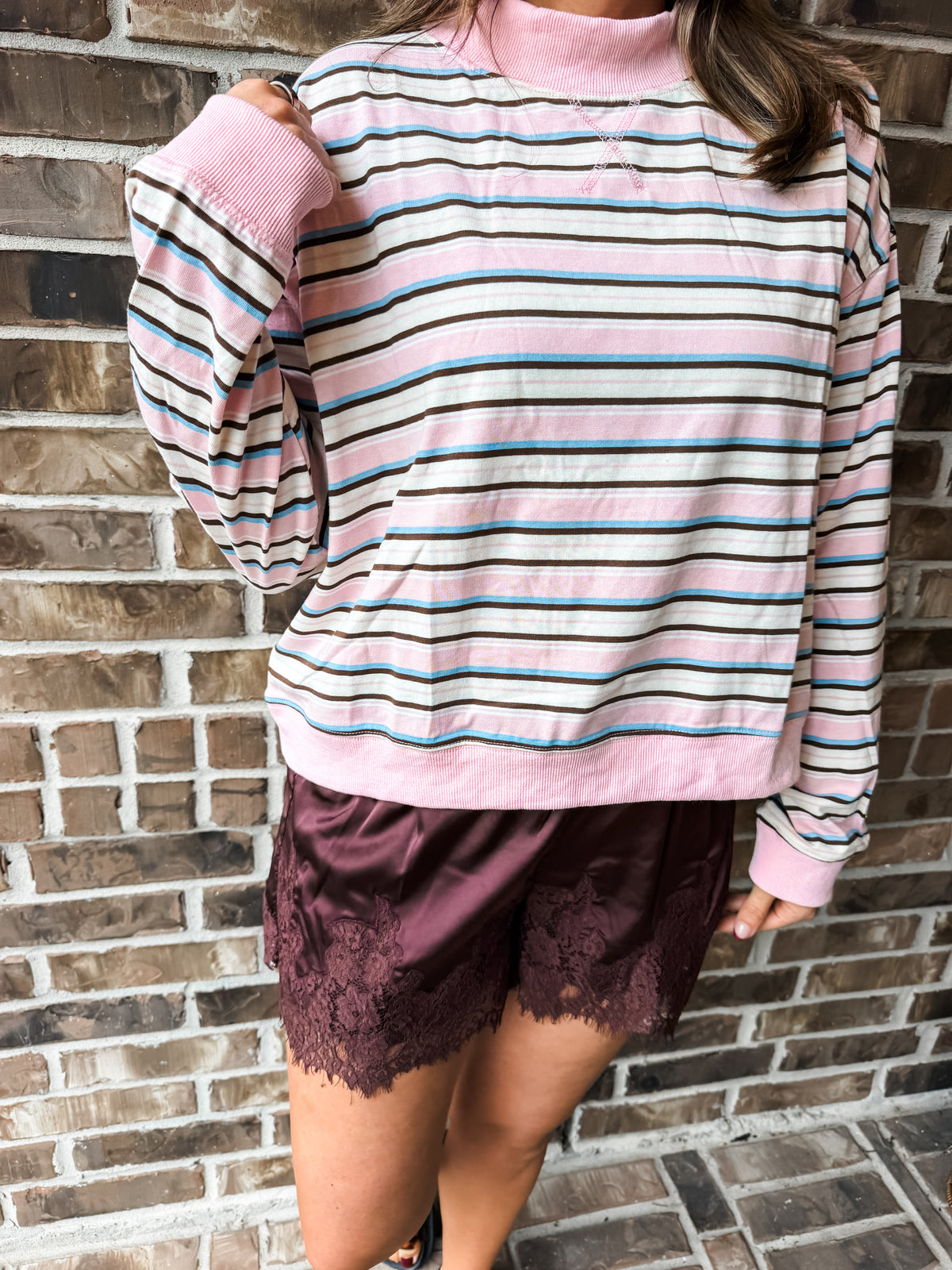 Strawberry Latte Mock Neck