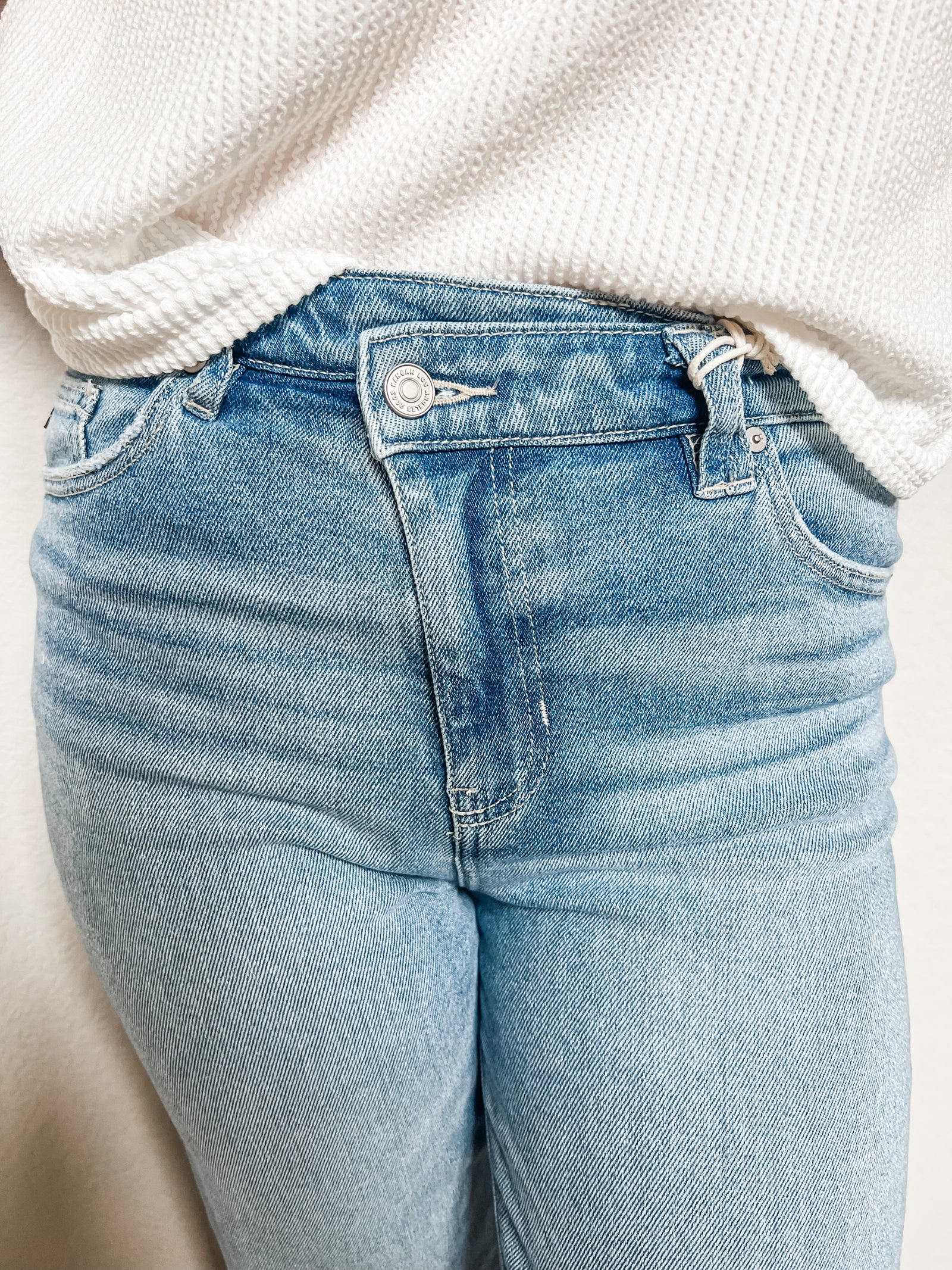 High Rise 90s Criss Cross Straight Leg Denim