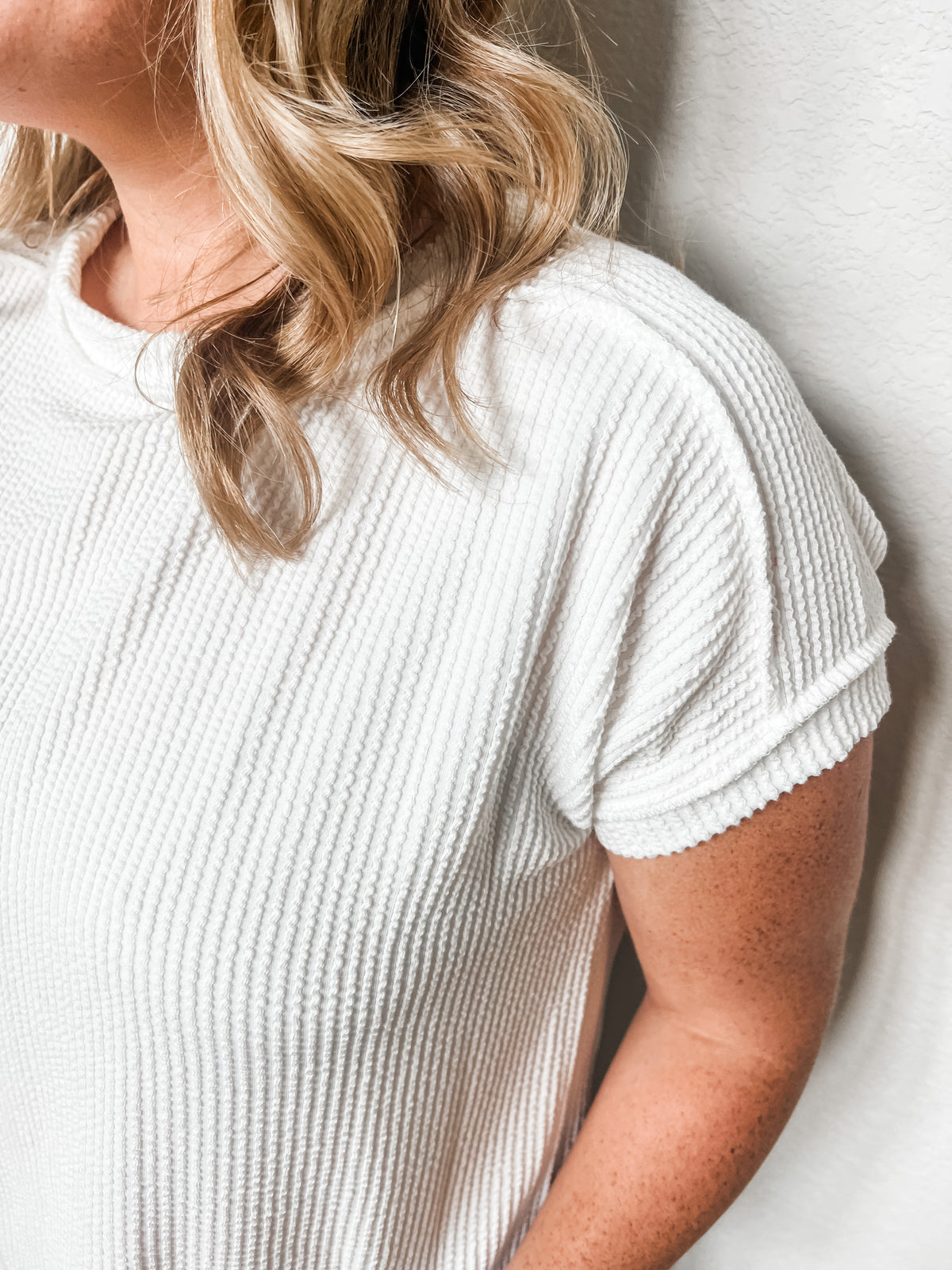 Comfy Vibes Top-White